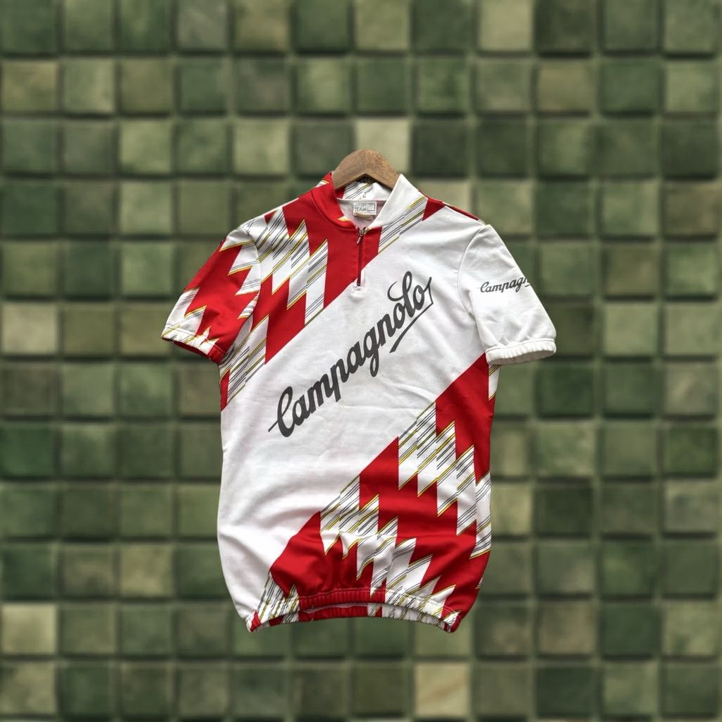 Vintage VINTAGE Campagnolo Cycling Jersey White Red 90s Italy Size M Shirt Mens Retro/70s 90s Urban City Logo Casual Short Sleeve Collared Jersey T-Shirt Size US M / EU 48-50 / 2 - 1 Thumbnail