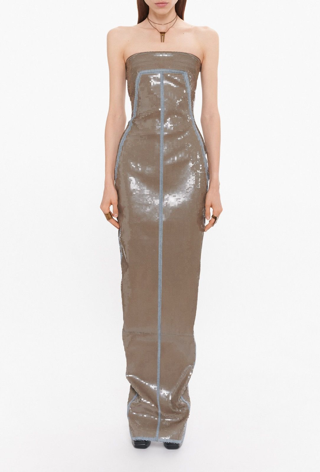 Rick Owens Last Size Rick Owens Strapless Denim Sequined Dress Size S / US 4 / IT 40 - 13 Thumbnail