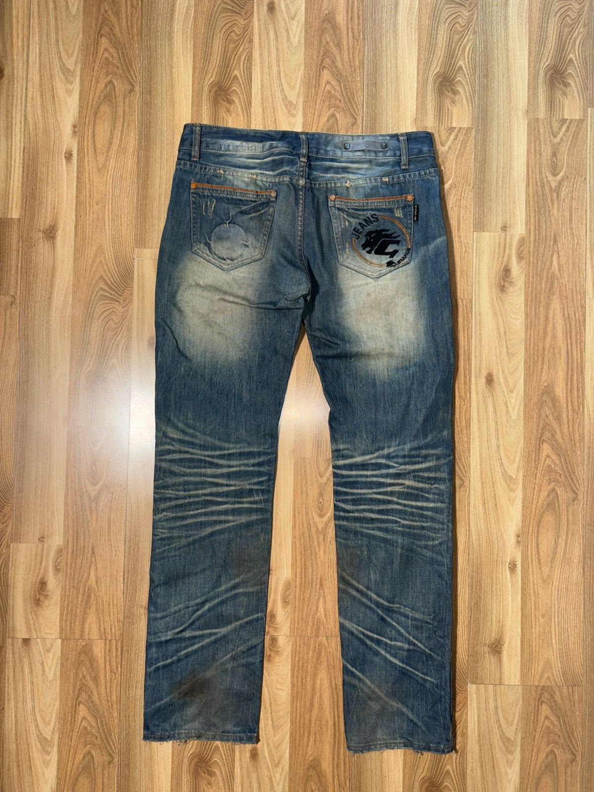 Japanese Brand Vintage Guidance Jeans Dirty Wash Y2K Streetwear Orange In Size US 32 / EU 48 - 2 Thumbnail