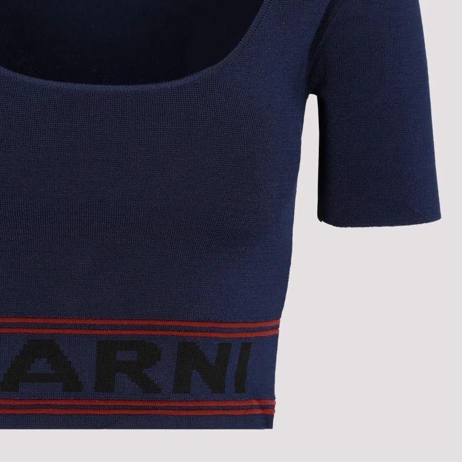 Marni o1w1db10824 Mini Sweater in Navy Blue Size M / US 6-8 / IT 42-44 - 3 Thumbnail