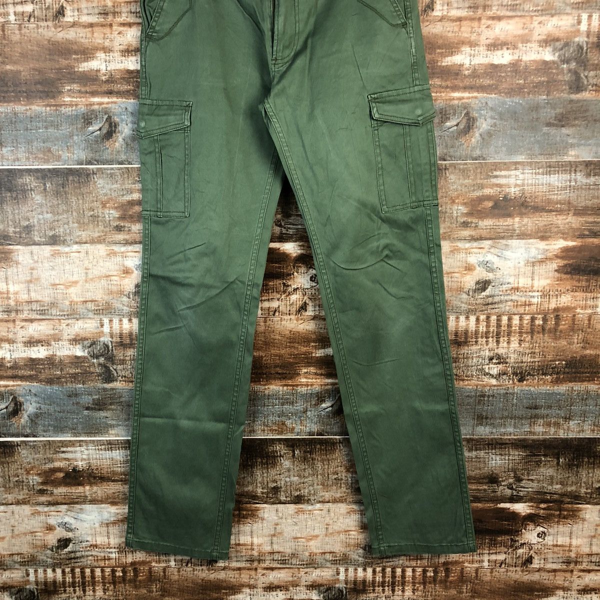 Japanese Brand DL Shuca Green Cargo Multipocket Pants #C648 Size US 27 - 3 Thumbnail