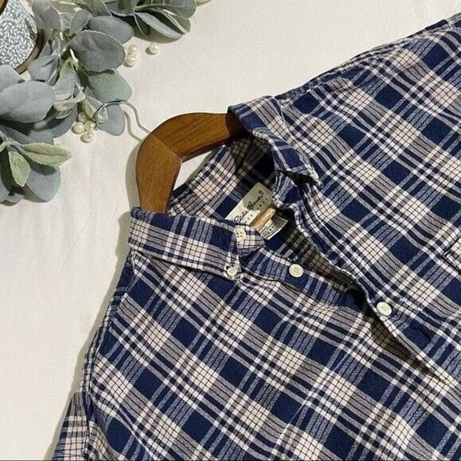 Eddie Bauer Eddie Bauer Blue Plaid Heavy Cotton Button Up Shirt XL Size US XL / EU 56 / 4 - 7 Thumbnail
