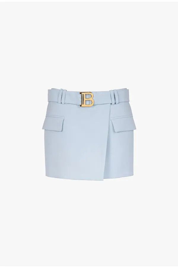 Balmain o1y0625 Mini Skirt in Light Blue Size 27" / US 4 / IT 40 - 1 Thumbnail