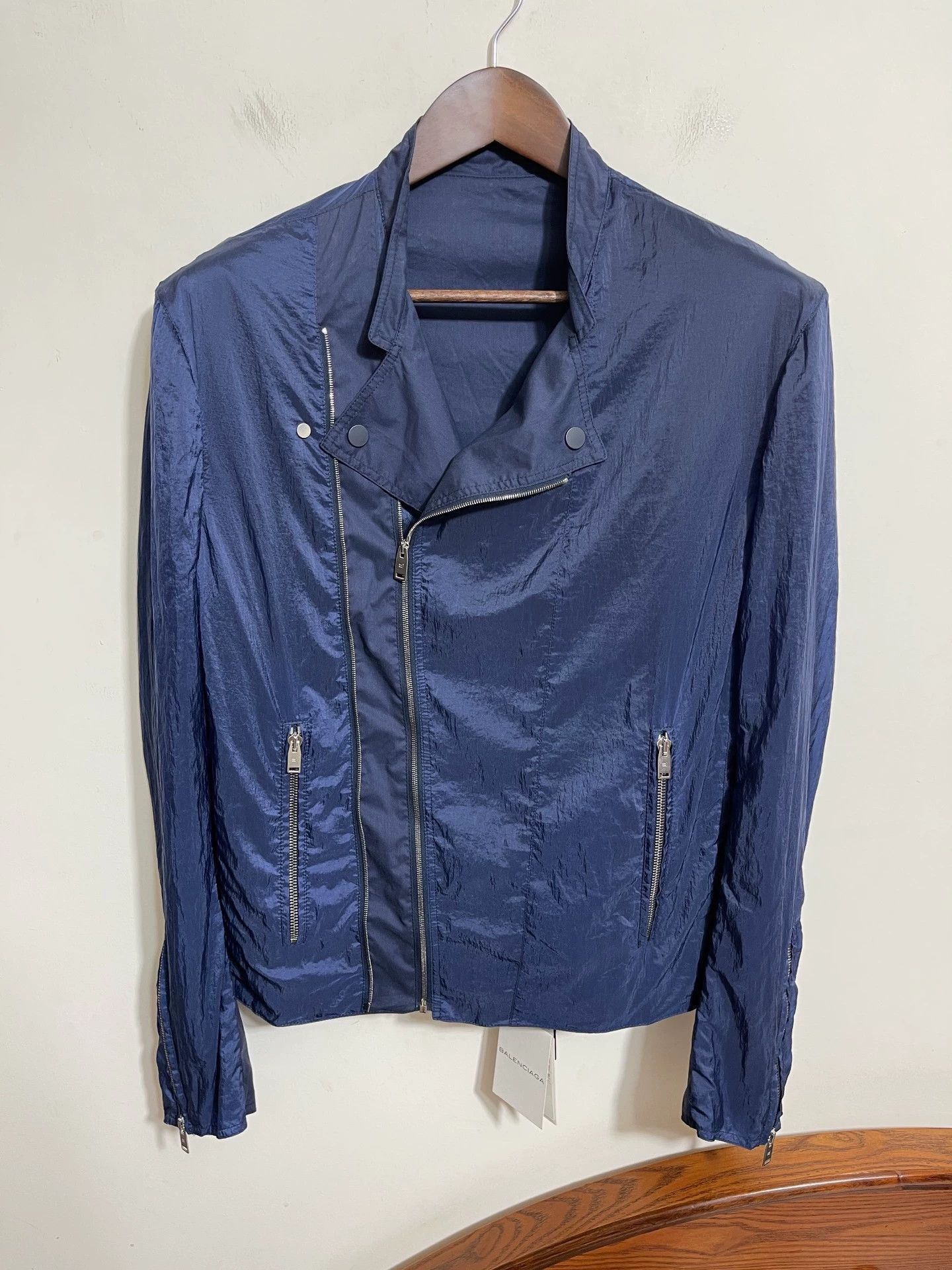 Balenciaga Blue Lightweight Zip-Front Jacket Size M Size US M / EU 48-50 / 2 - 1 Thumbnail