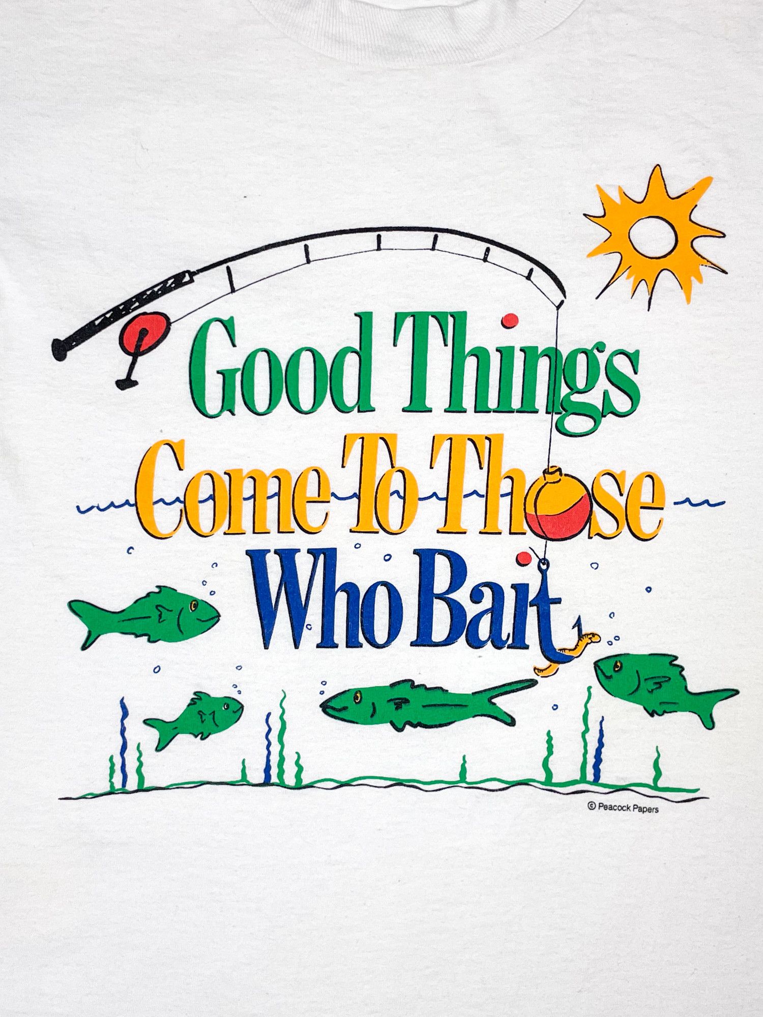 Vintage 90s Single Stitch 'Good Things Come To Those Who Bait' Size US M / EU 48-50 / 2 - 1 Thumbnail