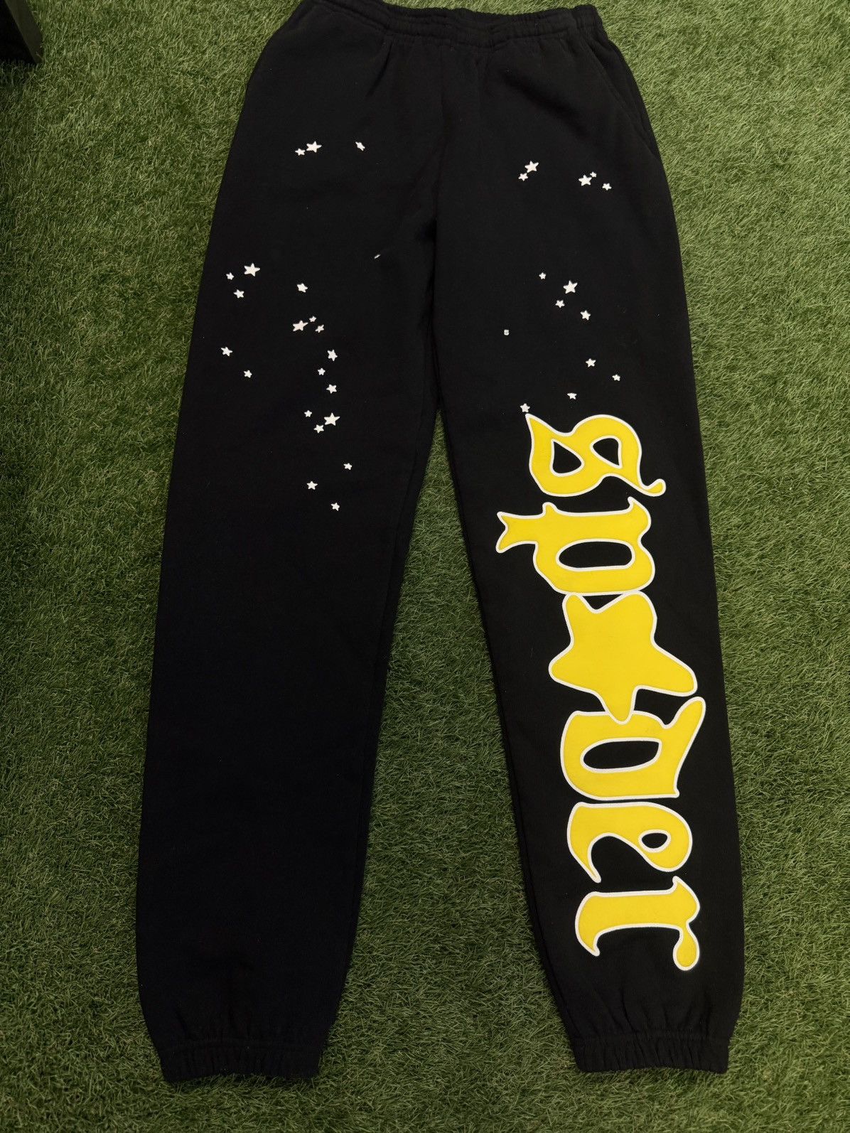 Sp5der Sp5der Worldwide Black Yellow Sweatpants Size XS (NEW) Size US 29 - 5 Thumbnail