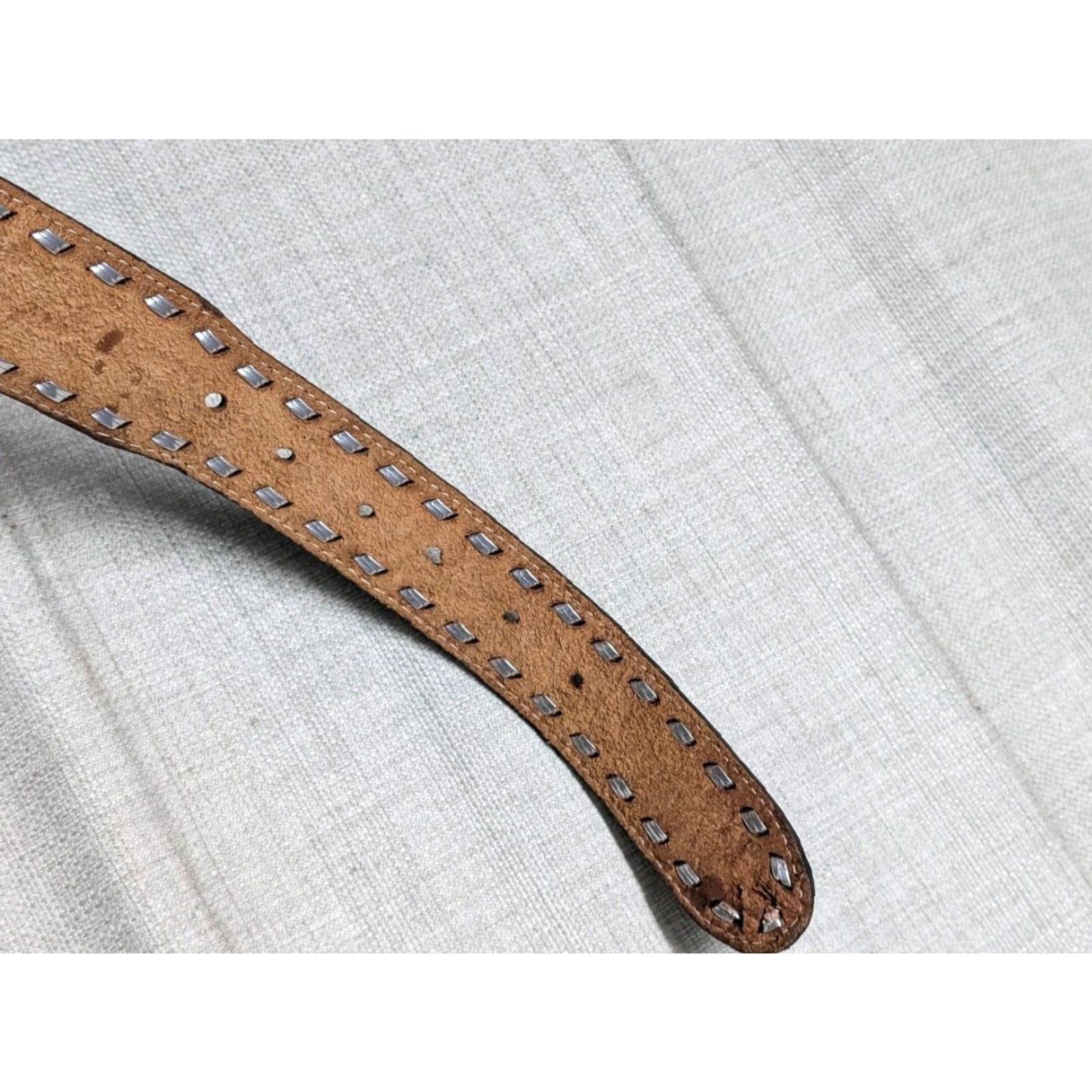 Vintage VINTAGE western belt Buckle eagle Leather brown 48 Men belt Size ONE SIZE - 7 Thumbnail