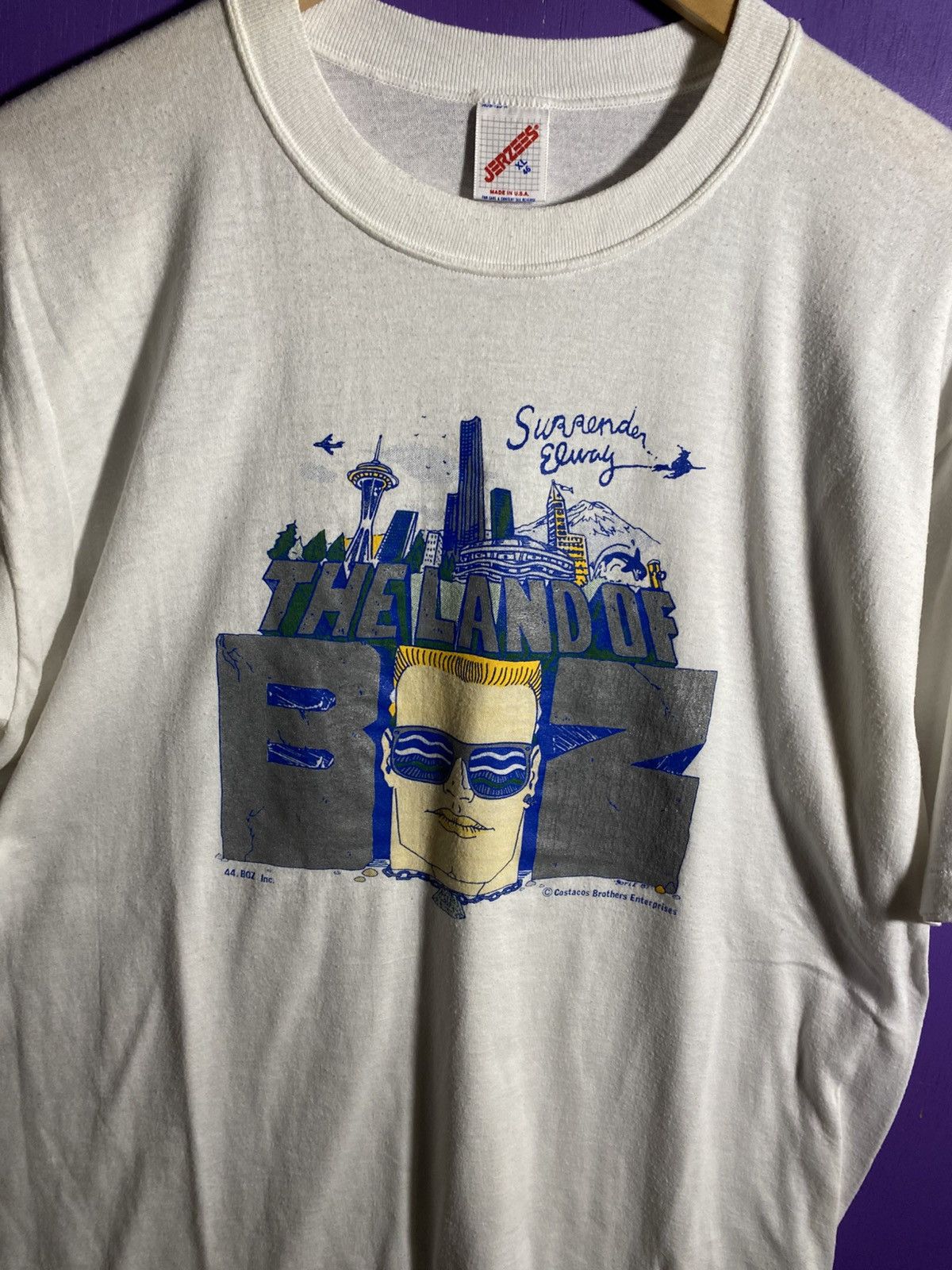 NFL Vintage 1987 Seahawks Brian Bosworth the land of boz t-shirt Size US XL / EU 56 / 4 - 3 Thumbnail