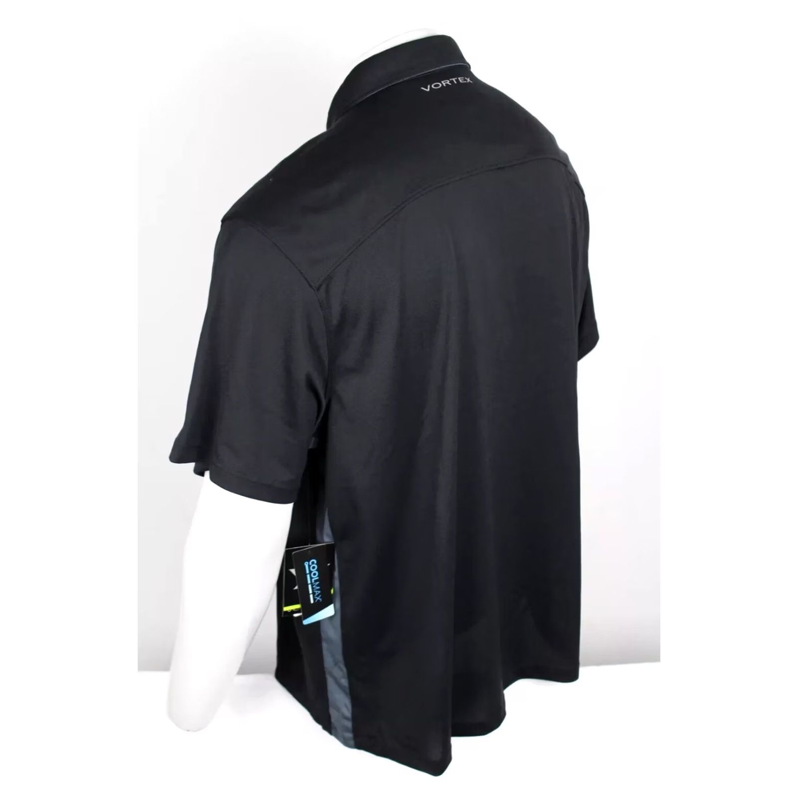 Vintage Vortex Men's Escape Polo Short Sleeve Shirt Large Black 121-21-BLK Size US L / EU 52-54 / 3 - 2 Thumbnail