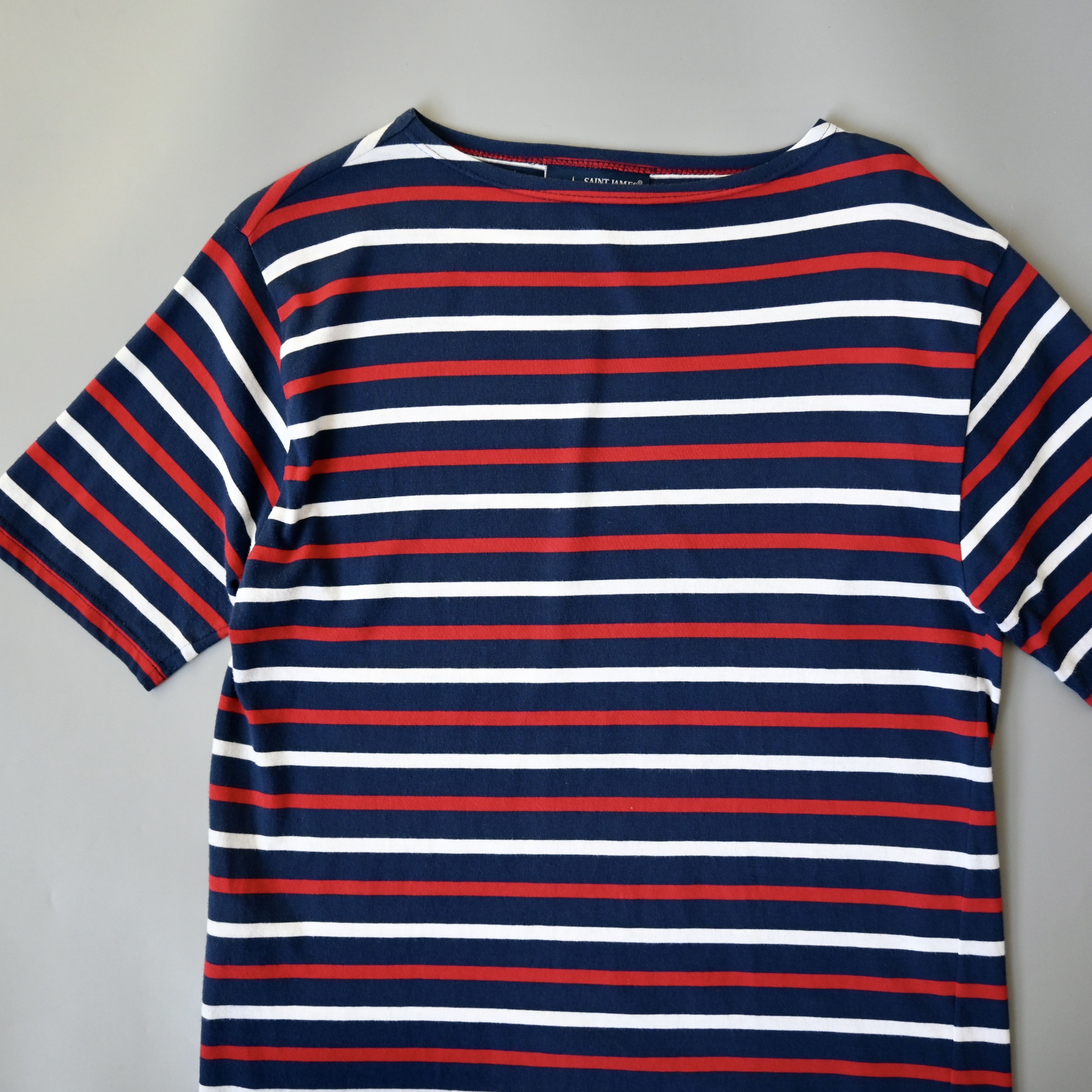 Saint James SAINT JAMES combed cotton boatneck t-shirt, trico-stiped, 5 Size US M / EU 48-50 / 2 - 5 Thumbnail