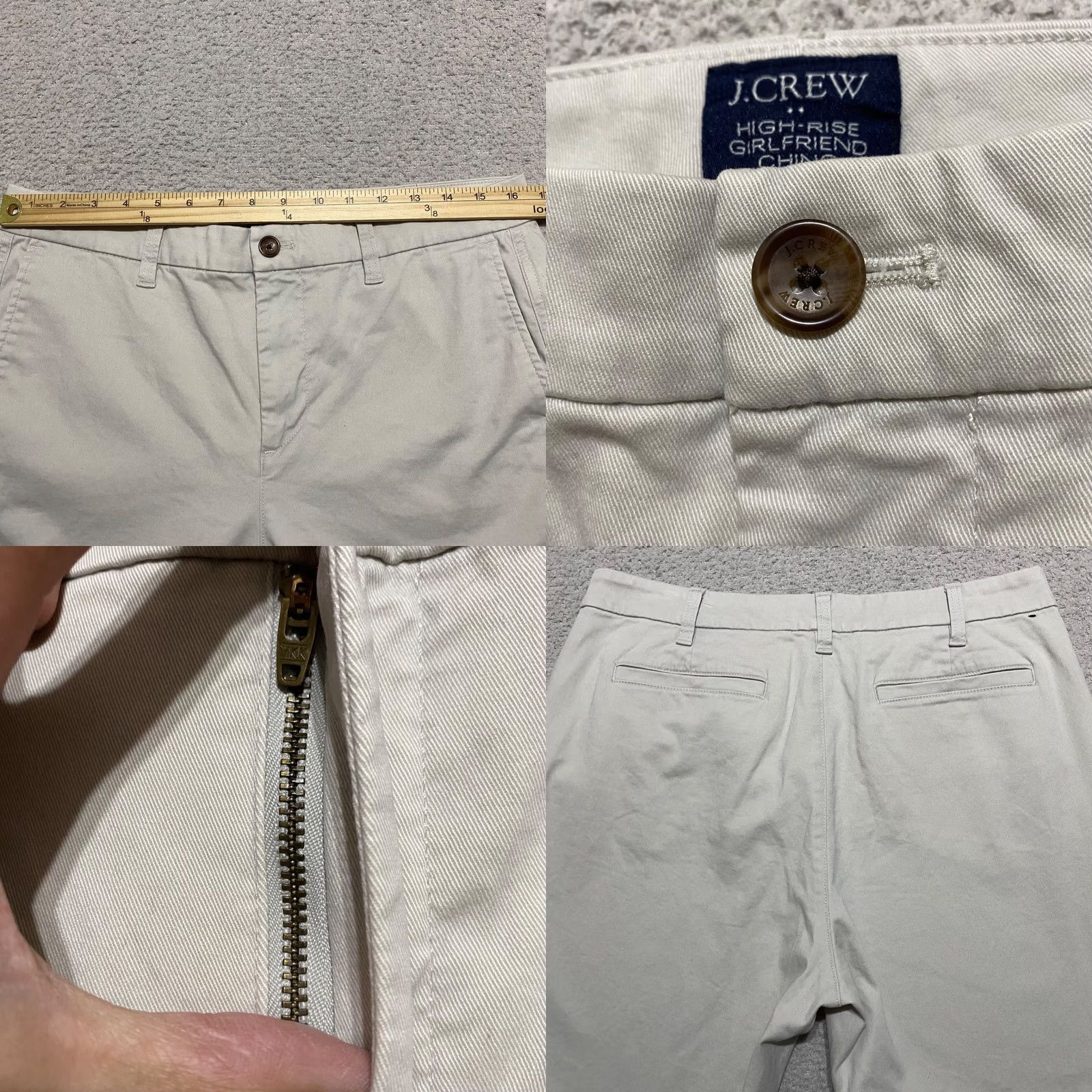 J.Crew J.CREW Womens Pants Beige Straight Chino High Rise 12 Regular Size 12 Size 34" / US 12 / IT 48 - 8 Thumbnail