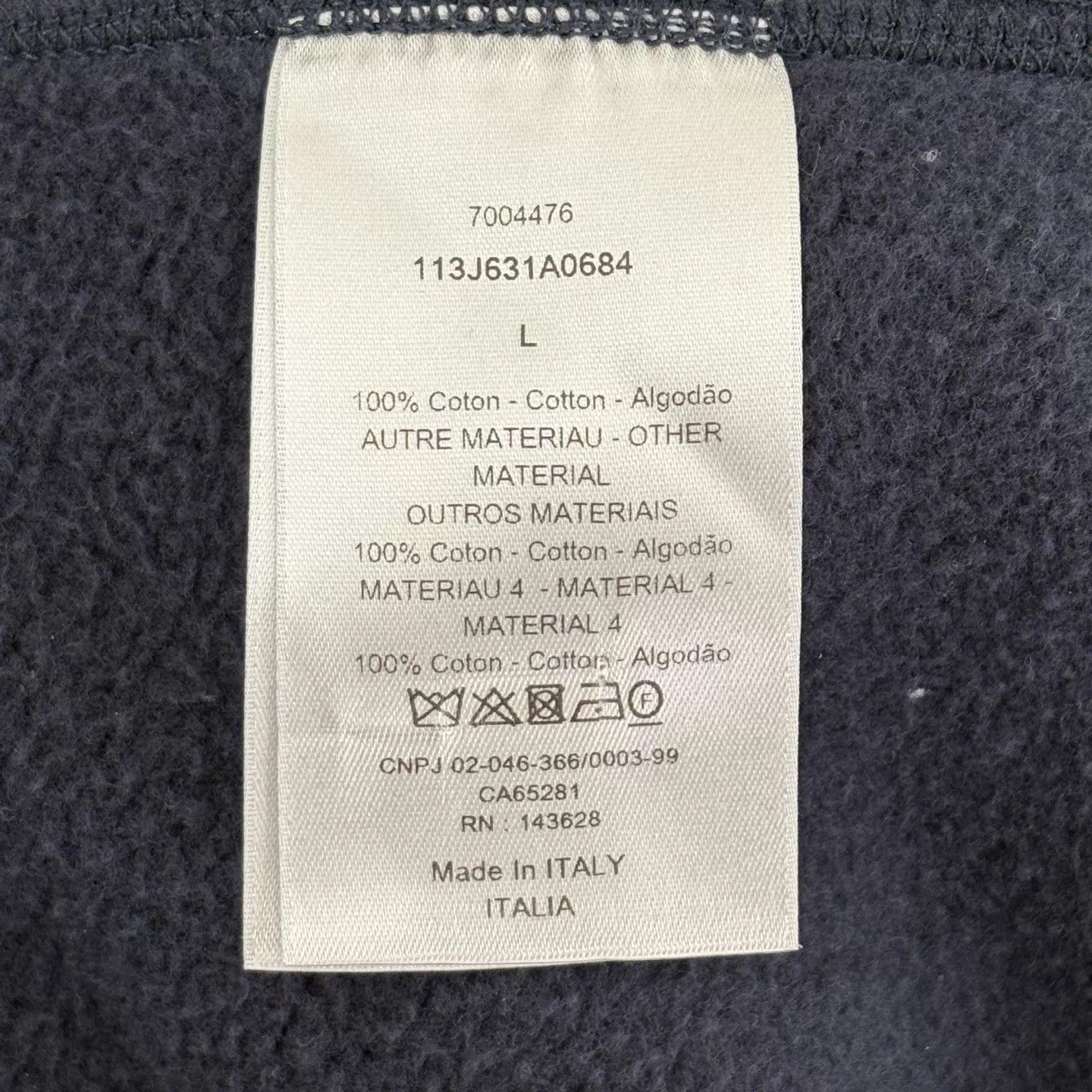 Dior Dior Navy Blue AlloverPrint Terry Hoodie L New Size US L / EU 52-54 / 3 - 4 Thumbnail