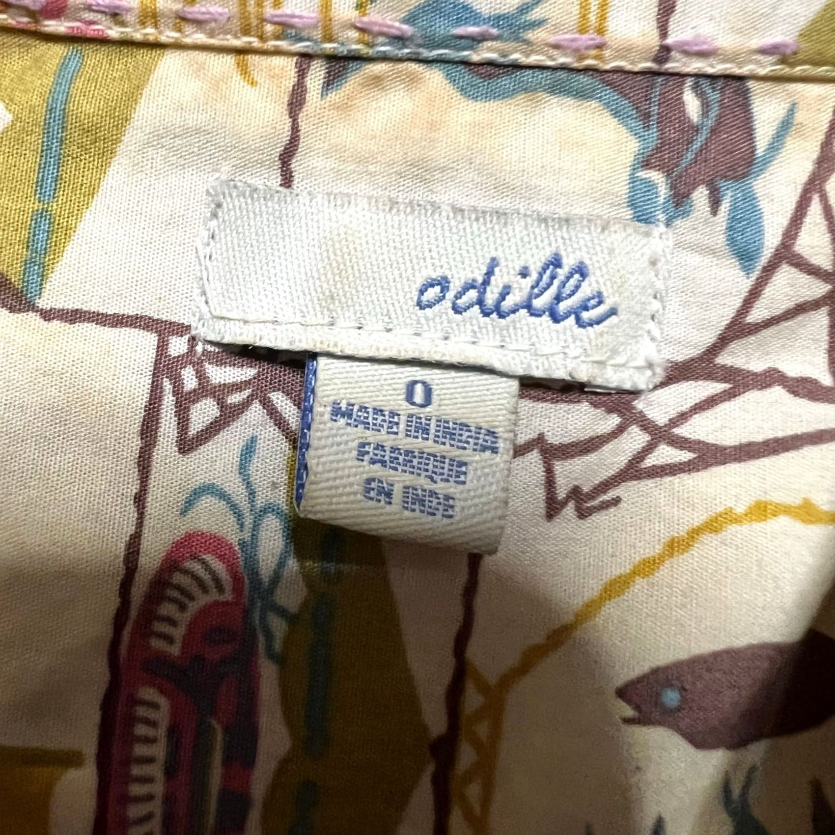 Anthropologie Odille Anthropologie Shirt Women 0 XS All Over Print Long Sleeve Button-Up Cow Farm Size XS / US 0-2 / IT 36-38 - 6 Thumbnail
