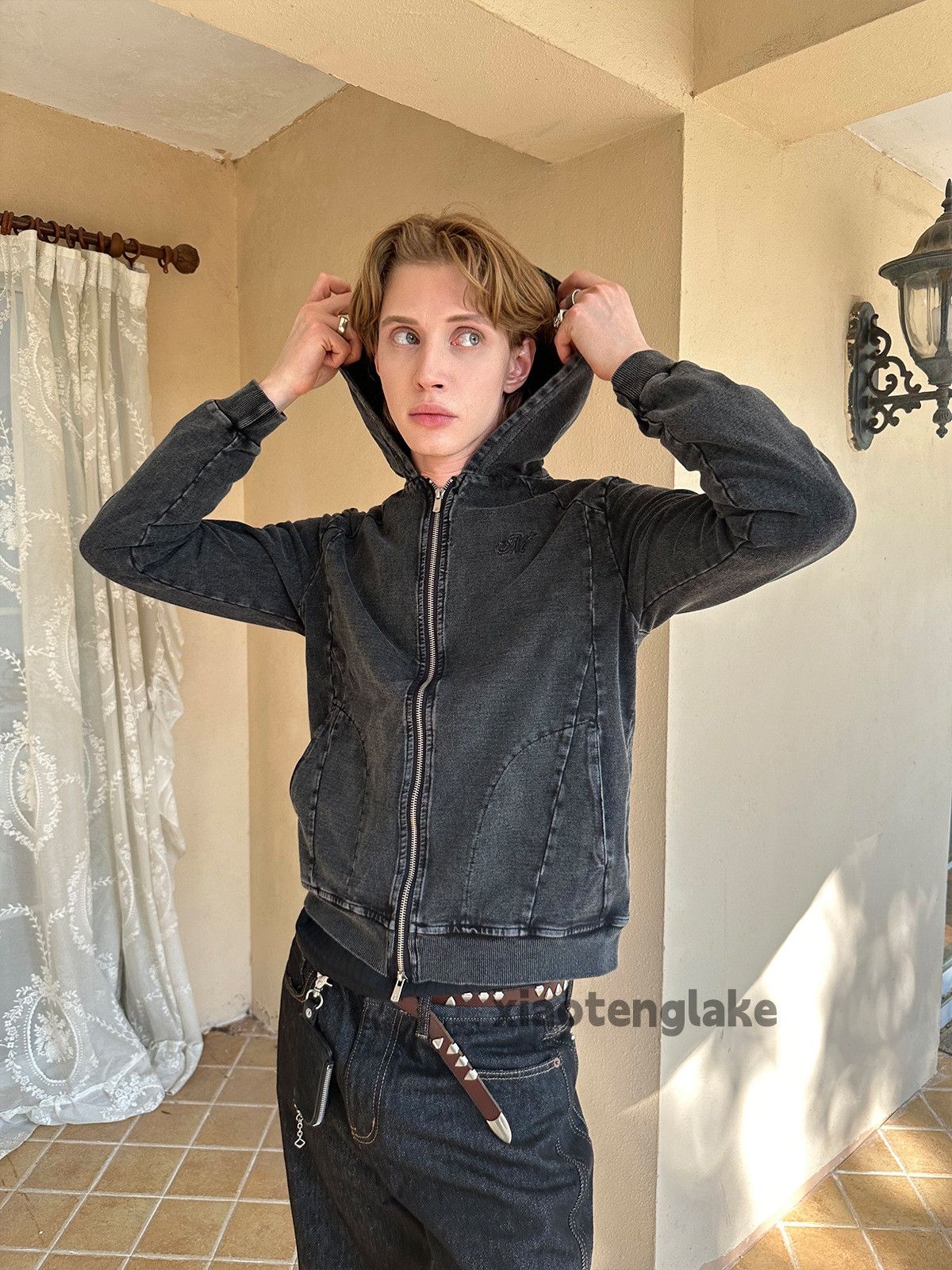 Vintage Unisex washed faded loose punk grunge hoodie Size US XL / EU 56 / 4 - 1 Thumbnail