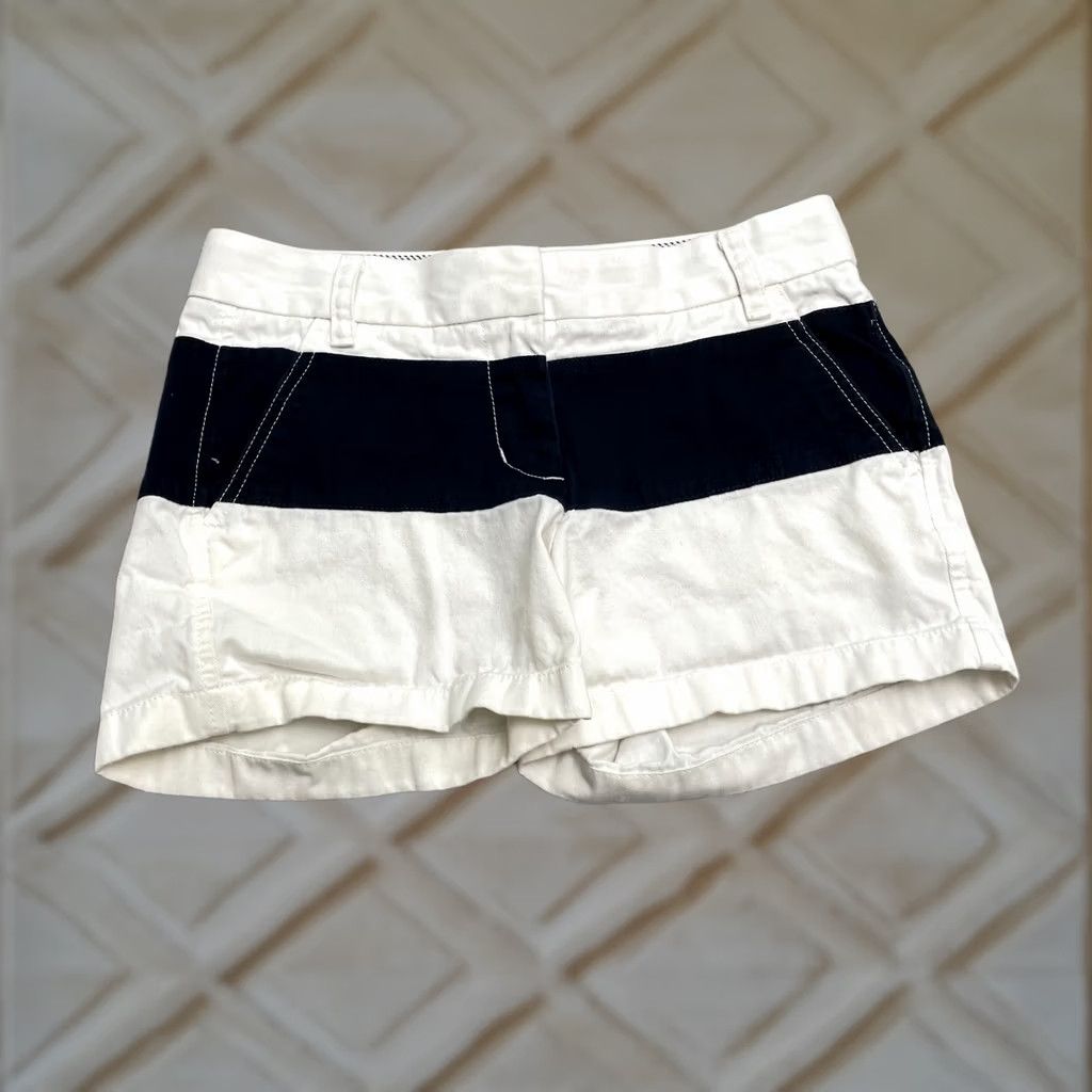 J.Crew J.Crew Chino Shorts Womens 00 Blue White Striped Cotton Casual Outdoor Size 24" / US 00 / IT 34 - 1 Thumbnail
