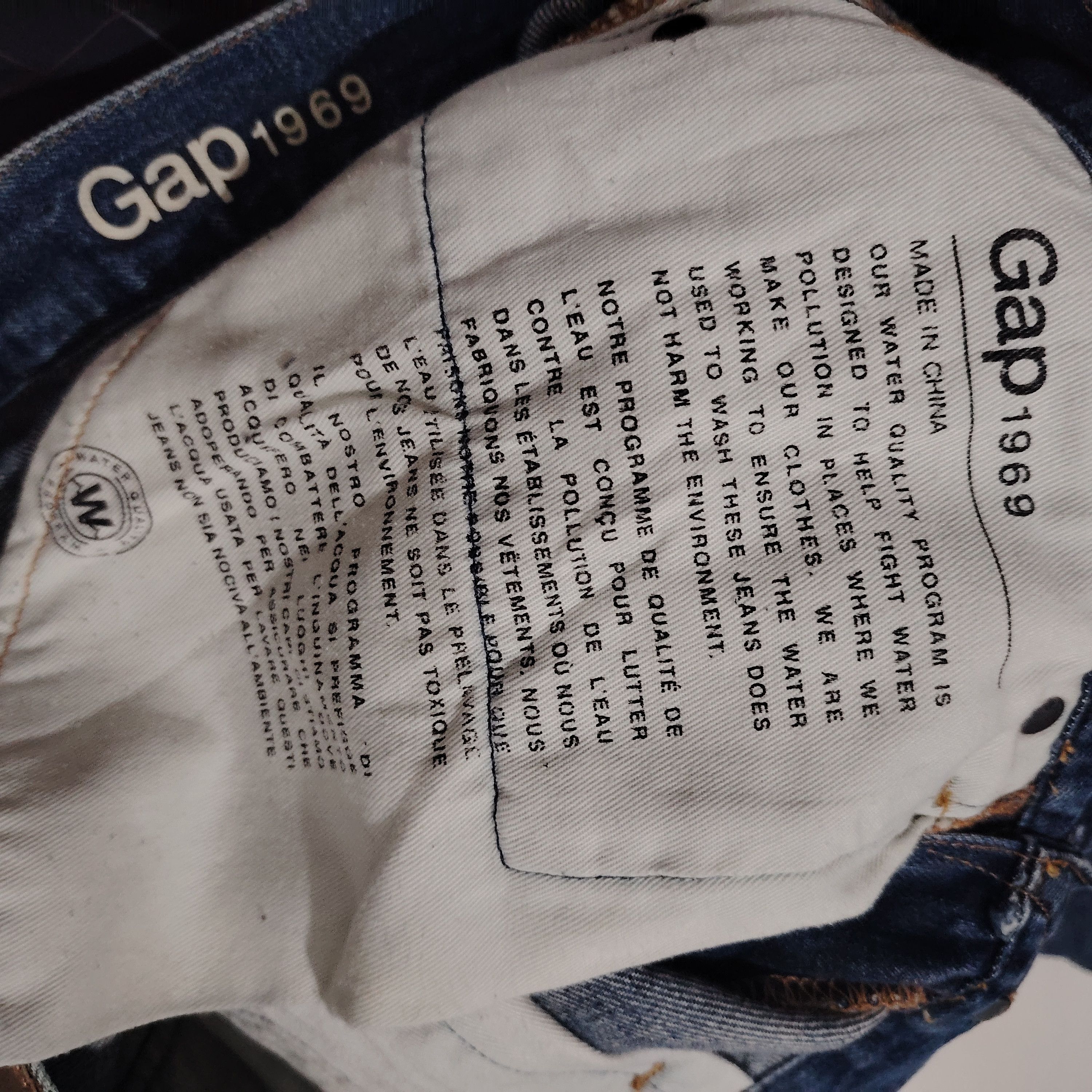 If Six Was Nine Vintage Gap 1969 Slim Distressed Denim Size US 33 - 20 Thumbnail