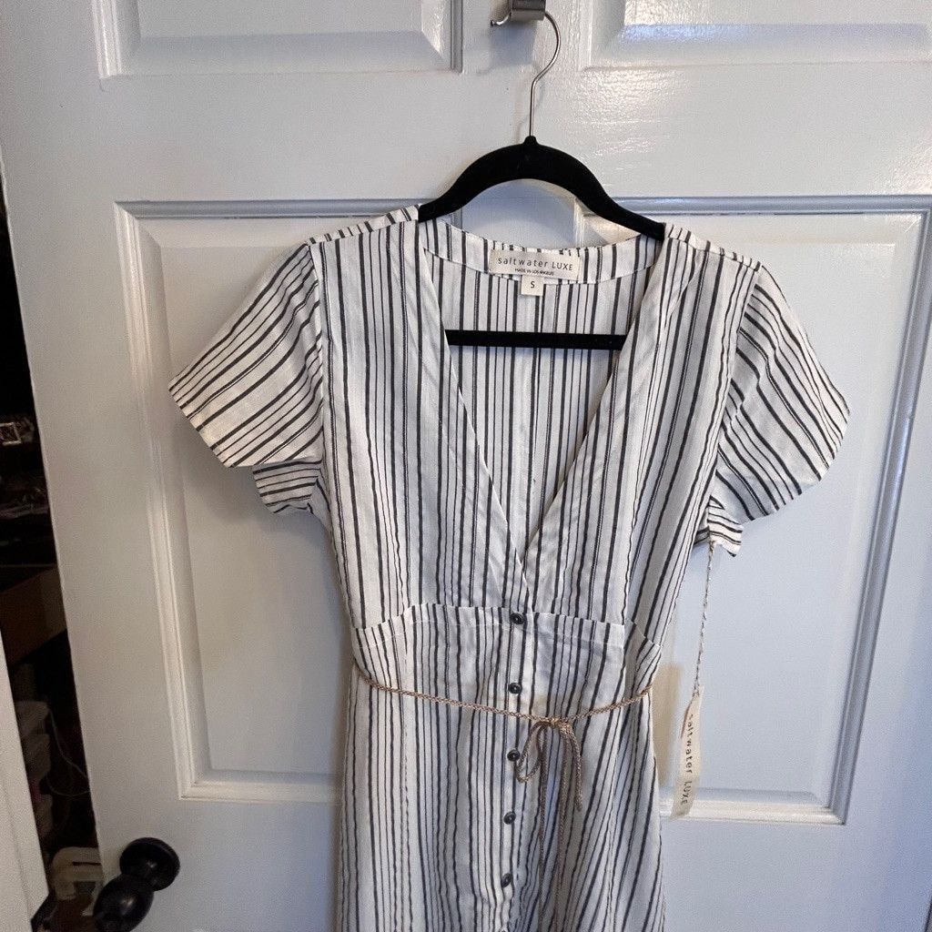Saltwater Luxe Women's Saltwater Luxe Dress, Size S, White & Black Striped Size S / US 4 / IT 40 - 3 Thumbnail