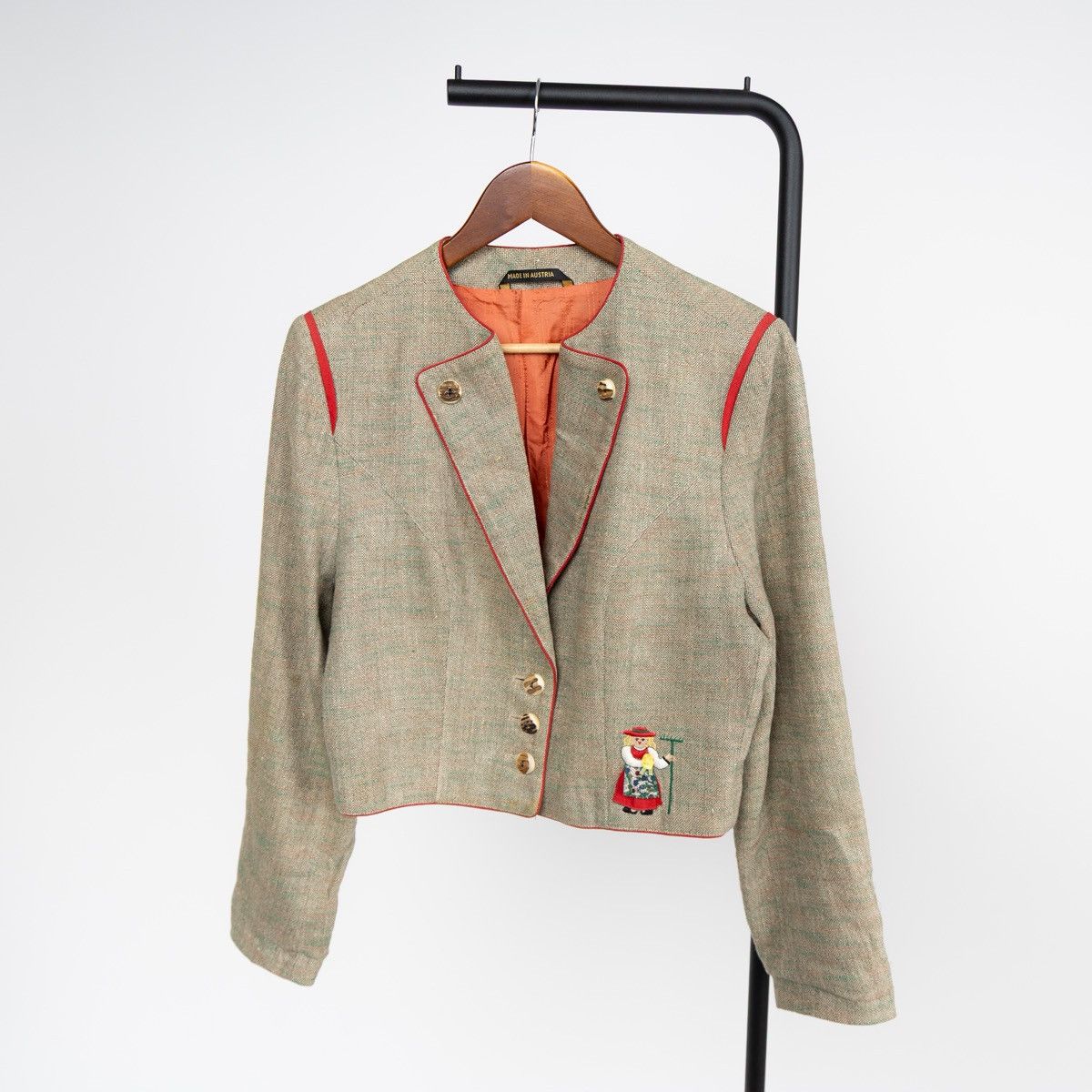 Vintage Wenger Women Vintage Austrian Jacket Beige Linen Crop Blazer Size M / US 6-8 / IT 42-44 - 4 Thumbnail
