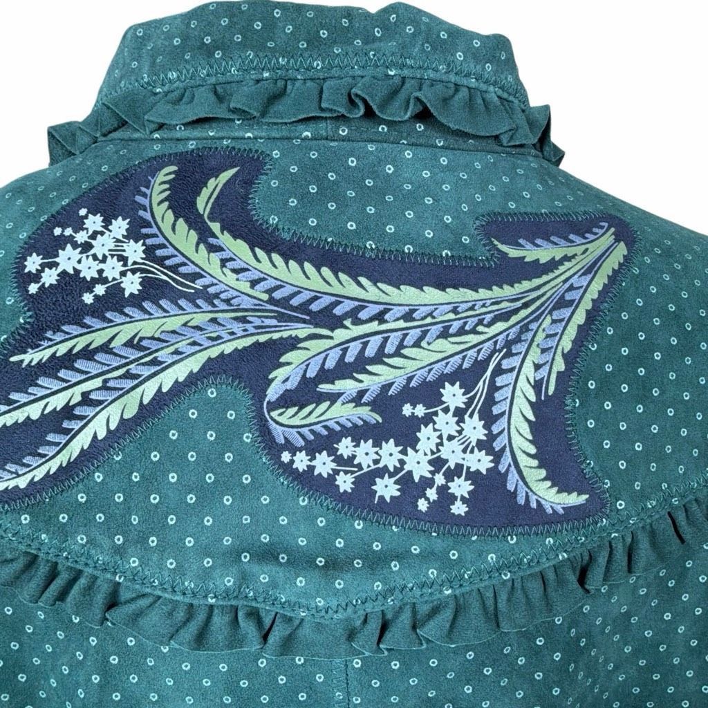 Zara NWT Zara Woman Green Lambskin Embroidered Jacket M Size M / US 6-8 / IT 42-44 - 11 Thumbnail