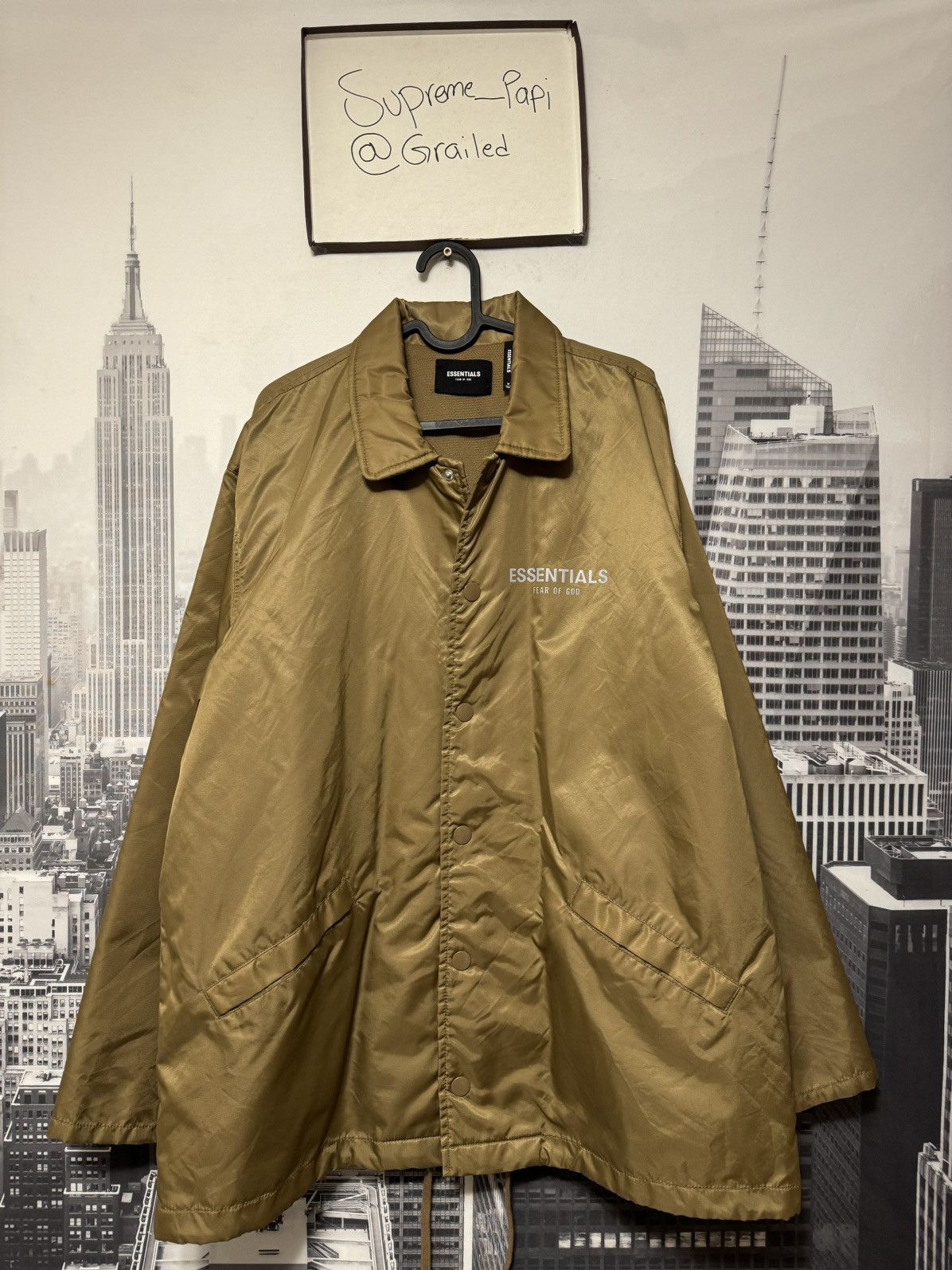 Fear of God 💥Fear of God Essentials Nylon Jacket SZ Medium Tan Size US M / EU 48-50 / 2 - 1 Thumbnail