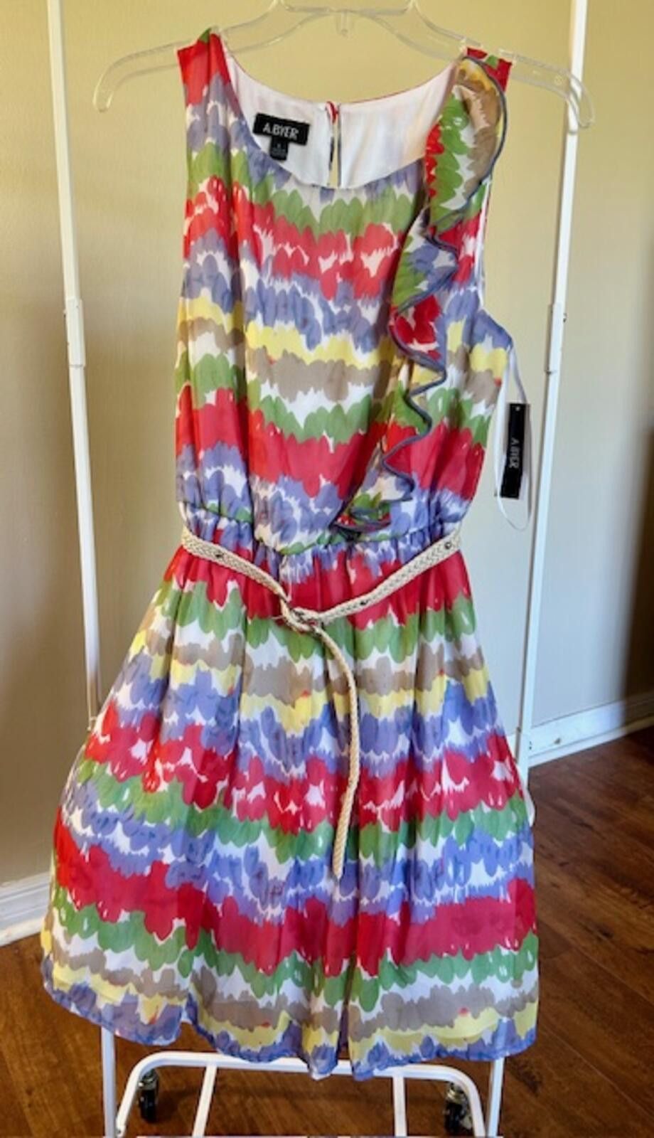 Bobby Abley A BYER Colorful Sleeveless Dress with Belt Size L Size L / US 10 / IT 46 - 3 Thumbnail