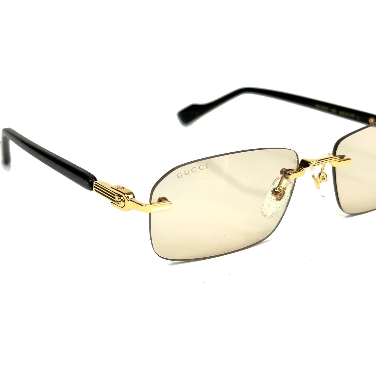 Gucci GUCCI GG1221S WEB Logo 1221 Black 005 Narrow Sunglasses Size ONE SIZE - 8 Thumbnail