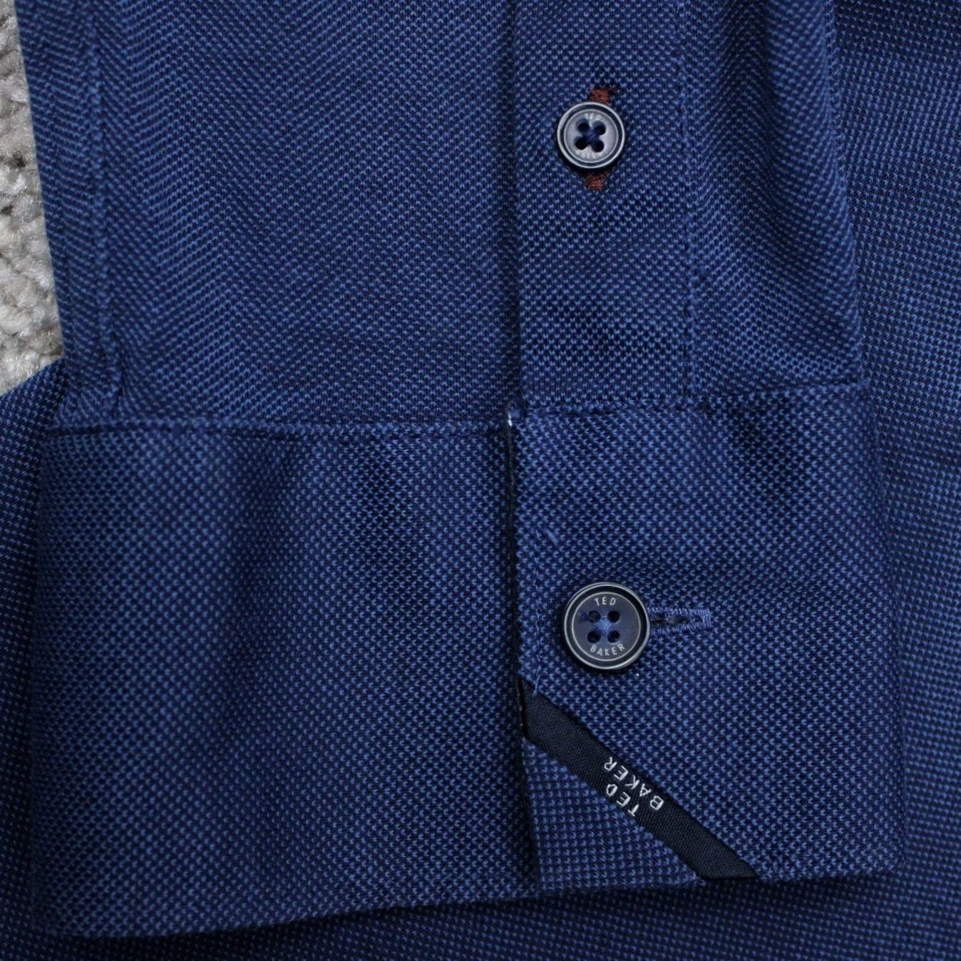 Ted Baker Ted Baker Broader Shirt Mens 4 Blue Geometric 100% Cotton Long Sleeve Button Up Size US S / EU 44-46 / 1 - 6 Thumbnail