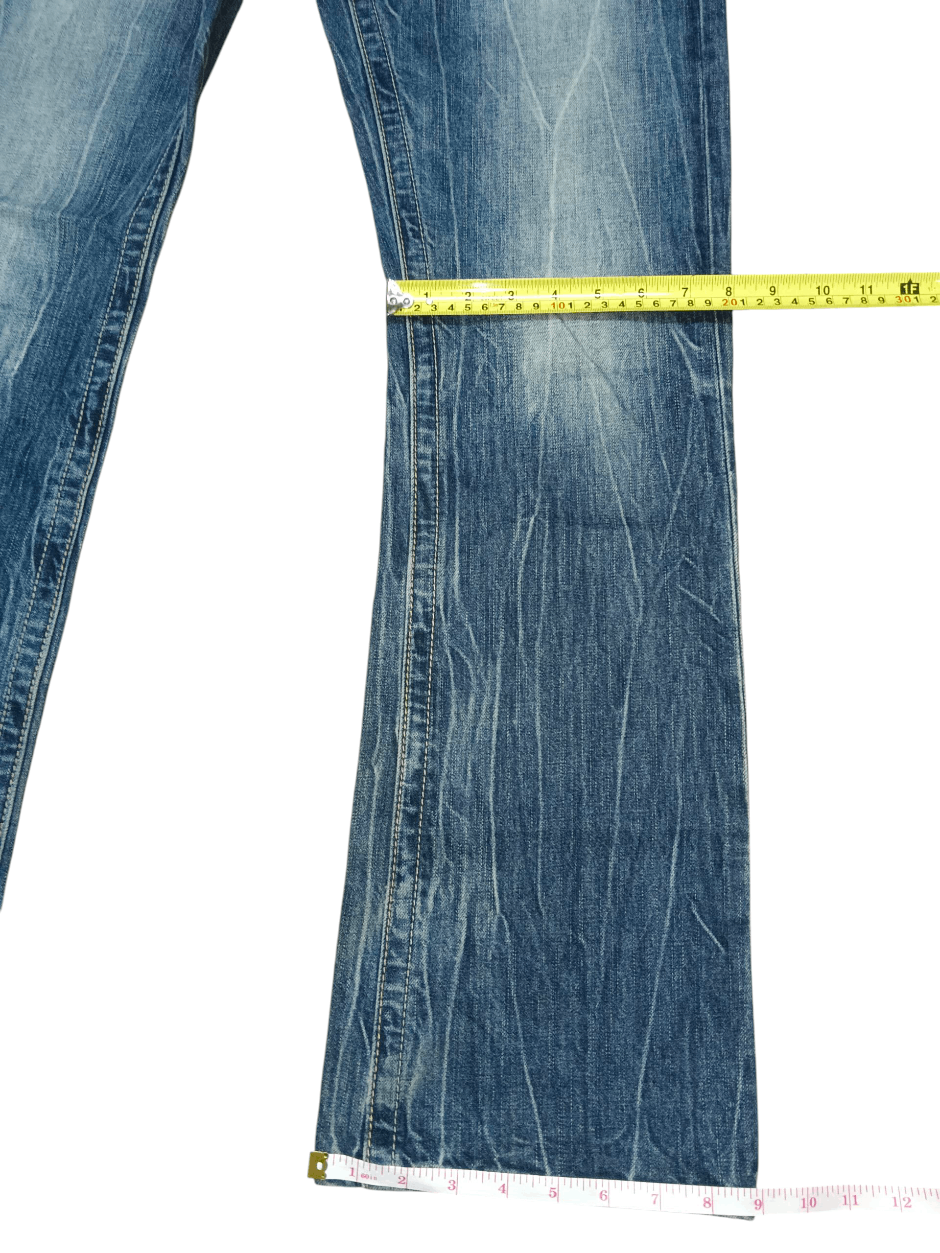 Naval Clothing Factory Navi Produce Thunder Whiskers Stone Wash Flare Denim Size US 31 - 7 Thumbnail
