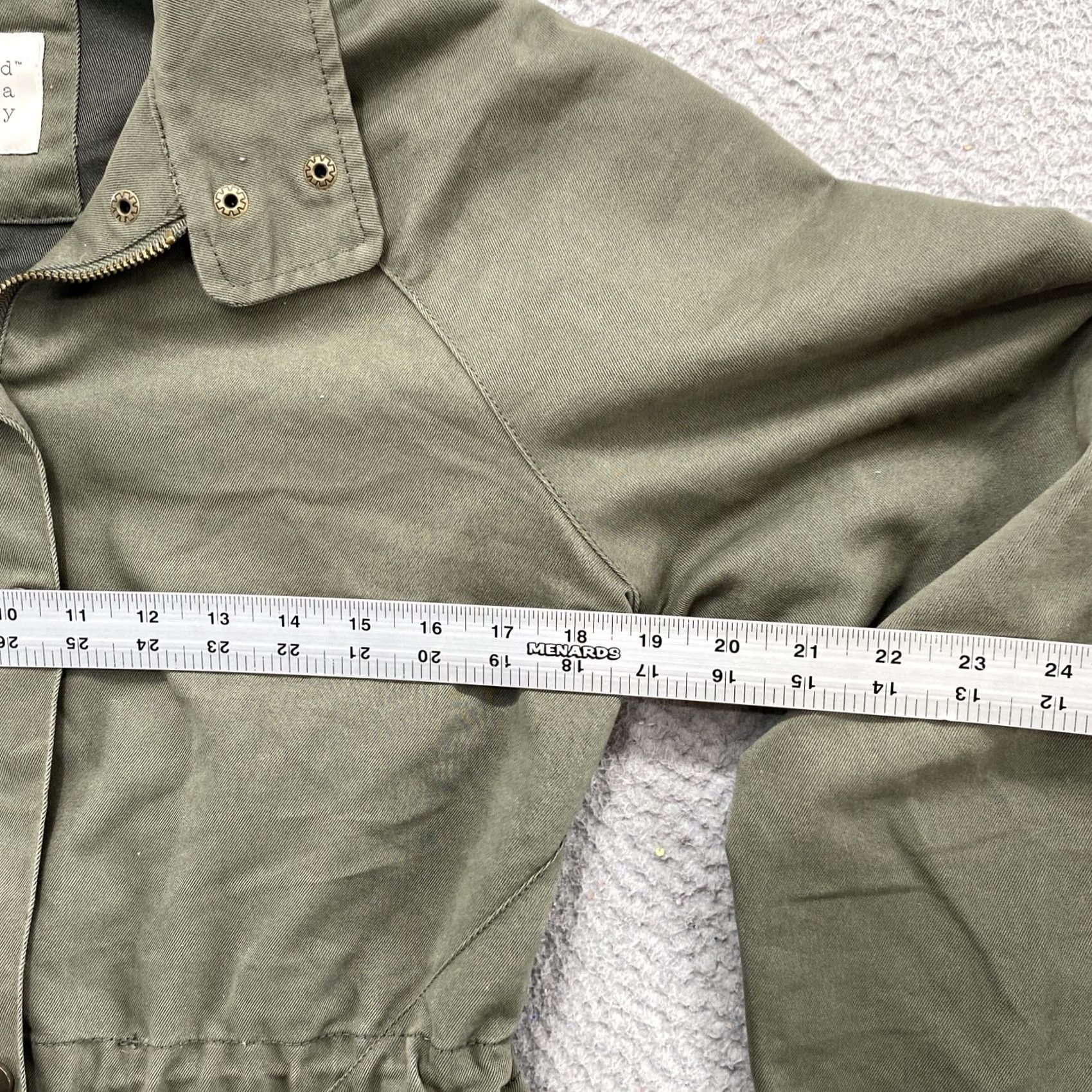 Vintage A New Day Jacket Green Full Zip Roll Tab Snap Up Sleeve Cinch Waist SZ S Womens Front Full Zip Jacket Green Cinch Waist Snaps 90s? Size S / US 4 / IT 40 - 4 Thumbnail