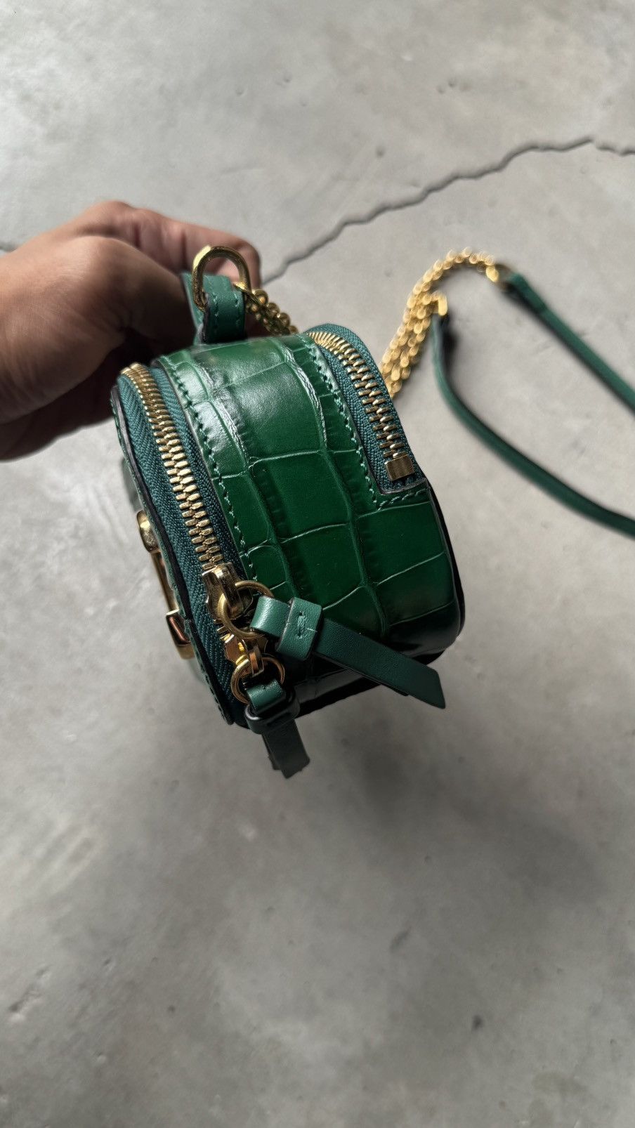 Chloe Chloe Green Croc Embossed Leather Mini C Vanity Shoulder Bag Size ONE SIZE - 8 Thumbnail