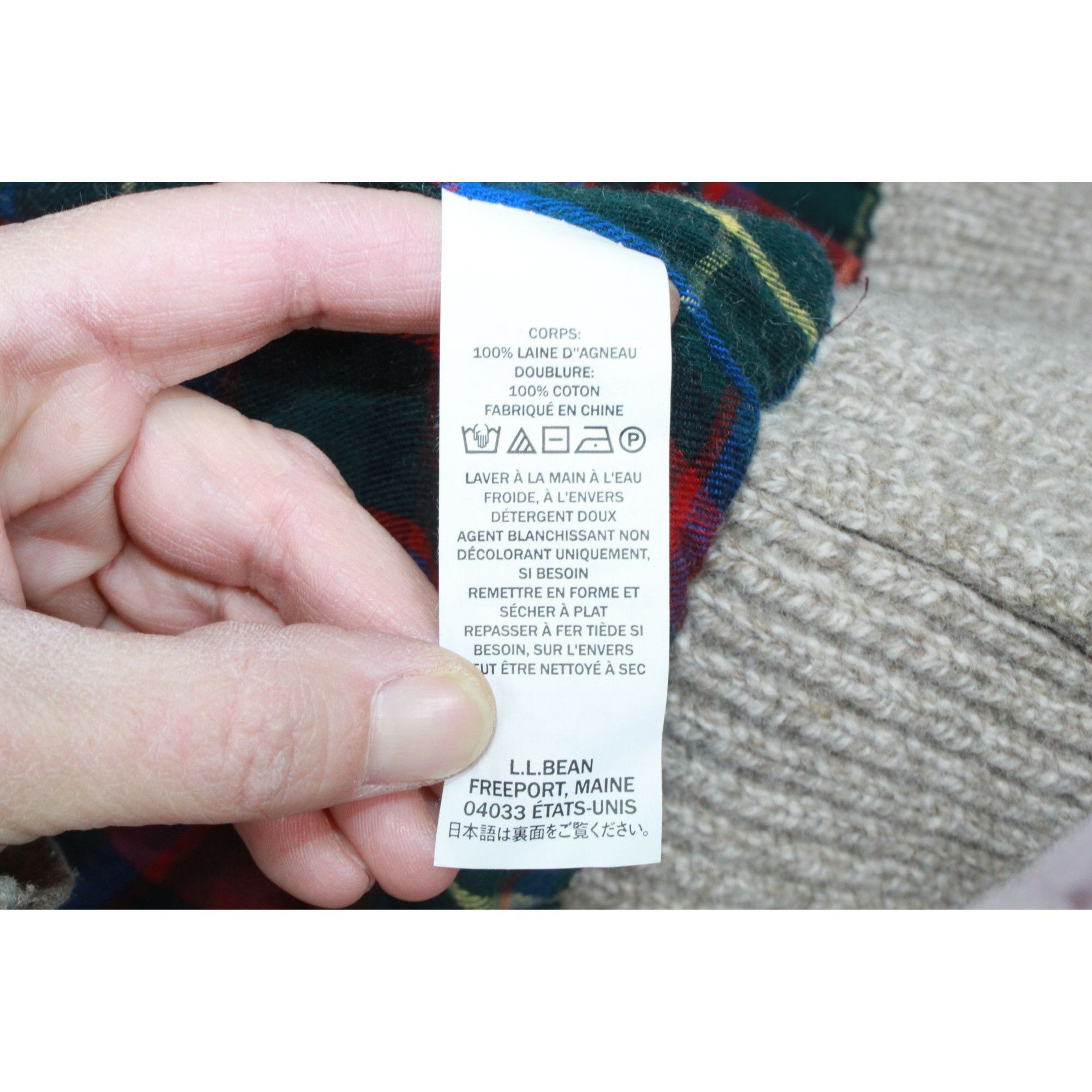 L.L. Bean LL Bean Men's Ragg Wool Sweater Full Zip Flannel Lined Size US XL / EU 56 / 4 - 9 Thumbnail