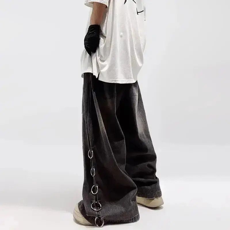 Japanese Brand Hip Hop Iron Ring Wide Leg Jeans Size US 32 / EU 48 - 2 Thumbnail