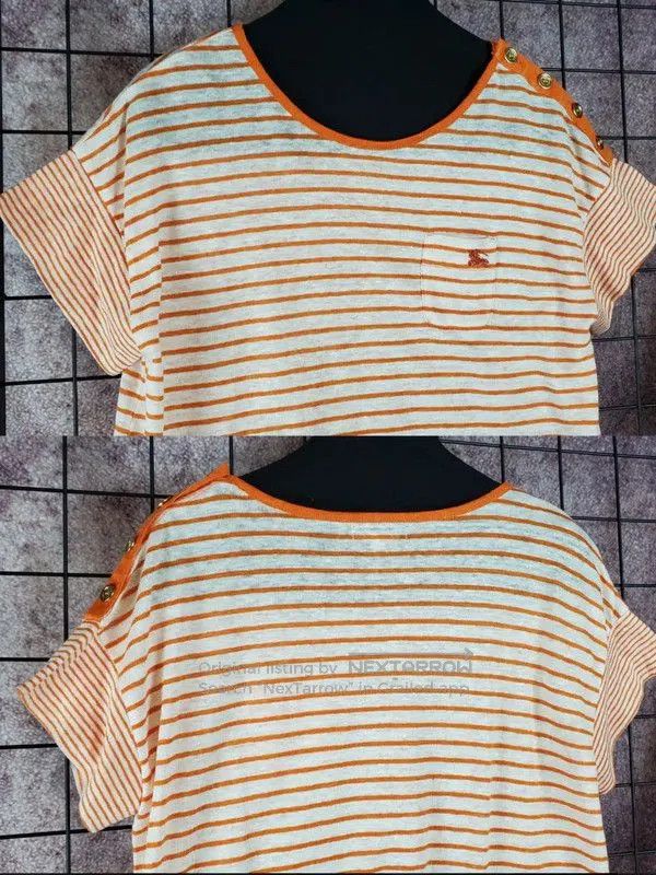 Burberry Burberry Summer Orange Striped Short Sleeve Tee. Size M / US 6-8 / IT 42-44 - 4 Thumbnail