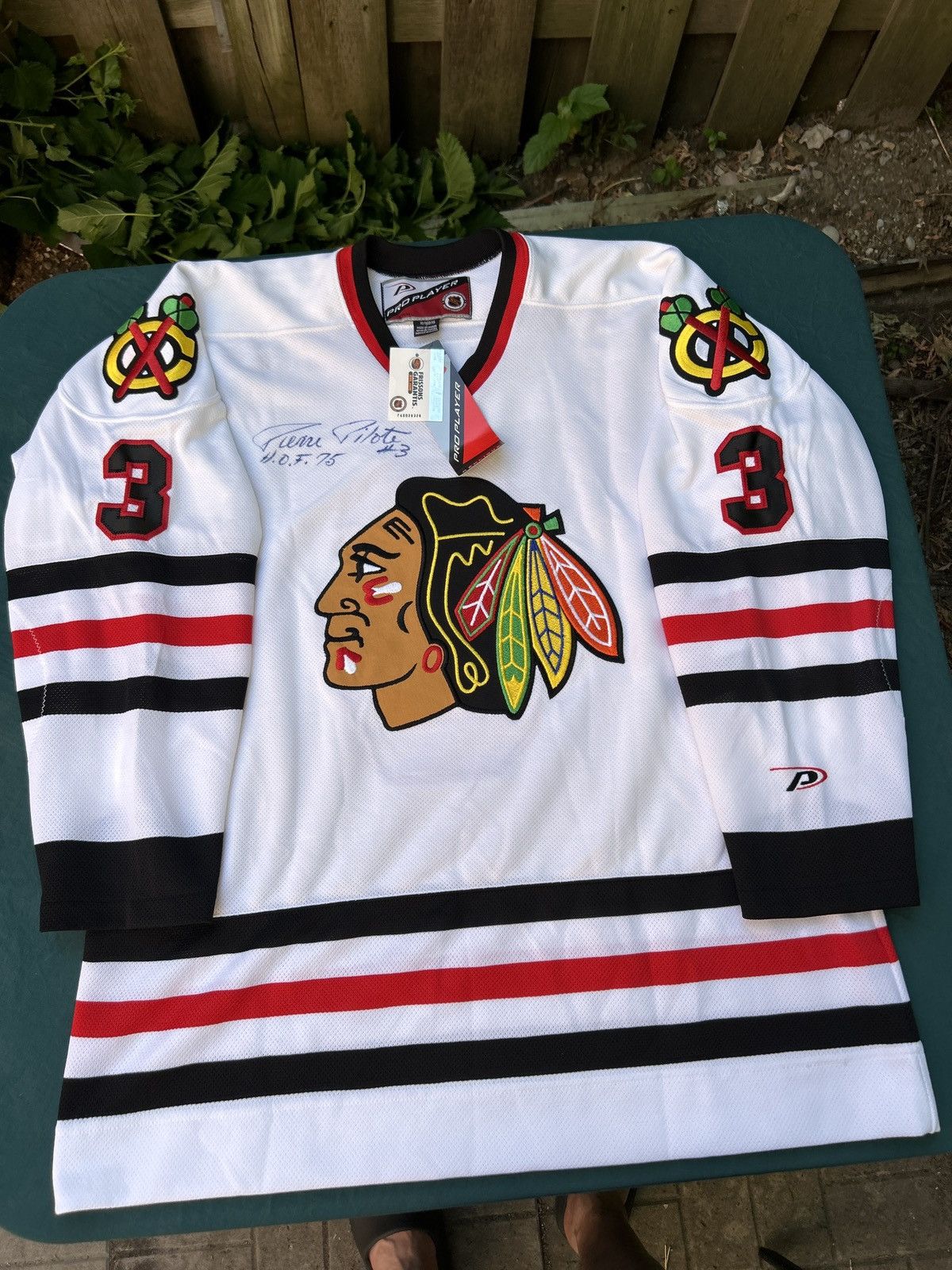 Signed Pierre Pilote Chicago Blackhawks Pro Player NHLJersey