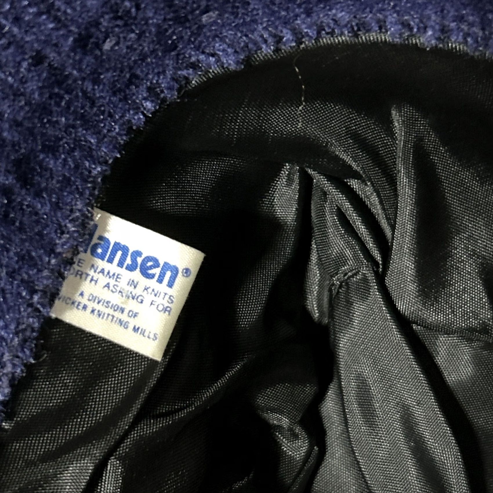 Vintage VINTAGE Hansen Bucket Hat Ladies One Size Blue Wool Knit Fuzzy Fedora 1970s 80s Art Deco Way? Size ONE SIZE - 3 Thumbnail