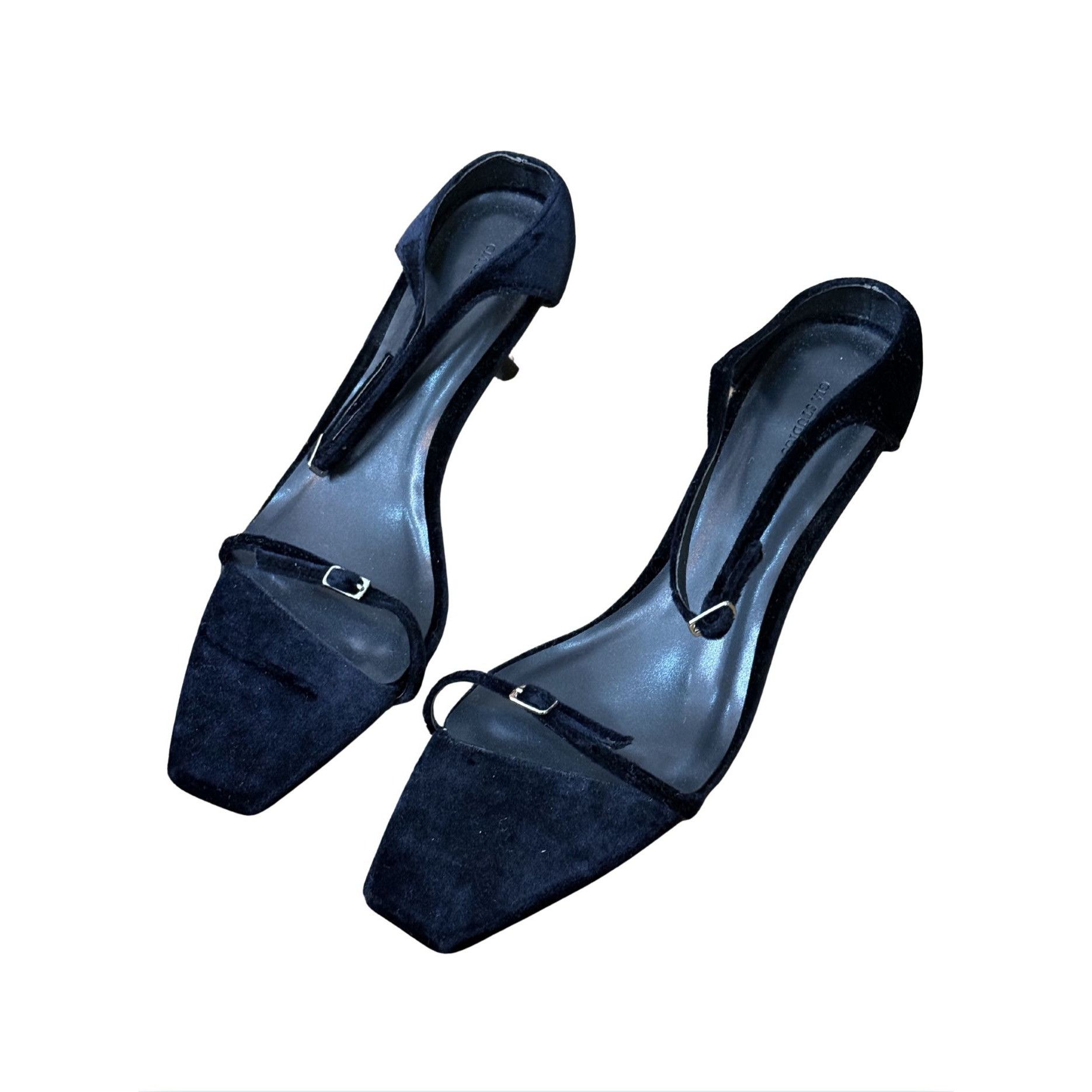 Other Gia Studios Velvet Black Buckle Slides Sandals NWOB $374 Sz Size US 9 / IT 39 - 4 Thumbnail