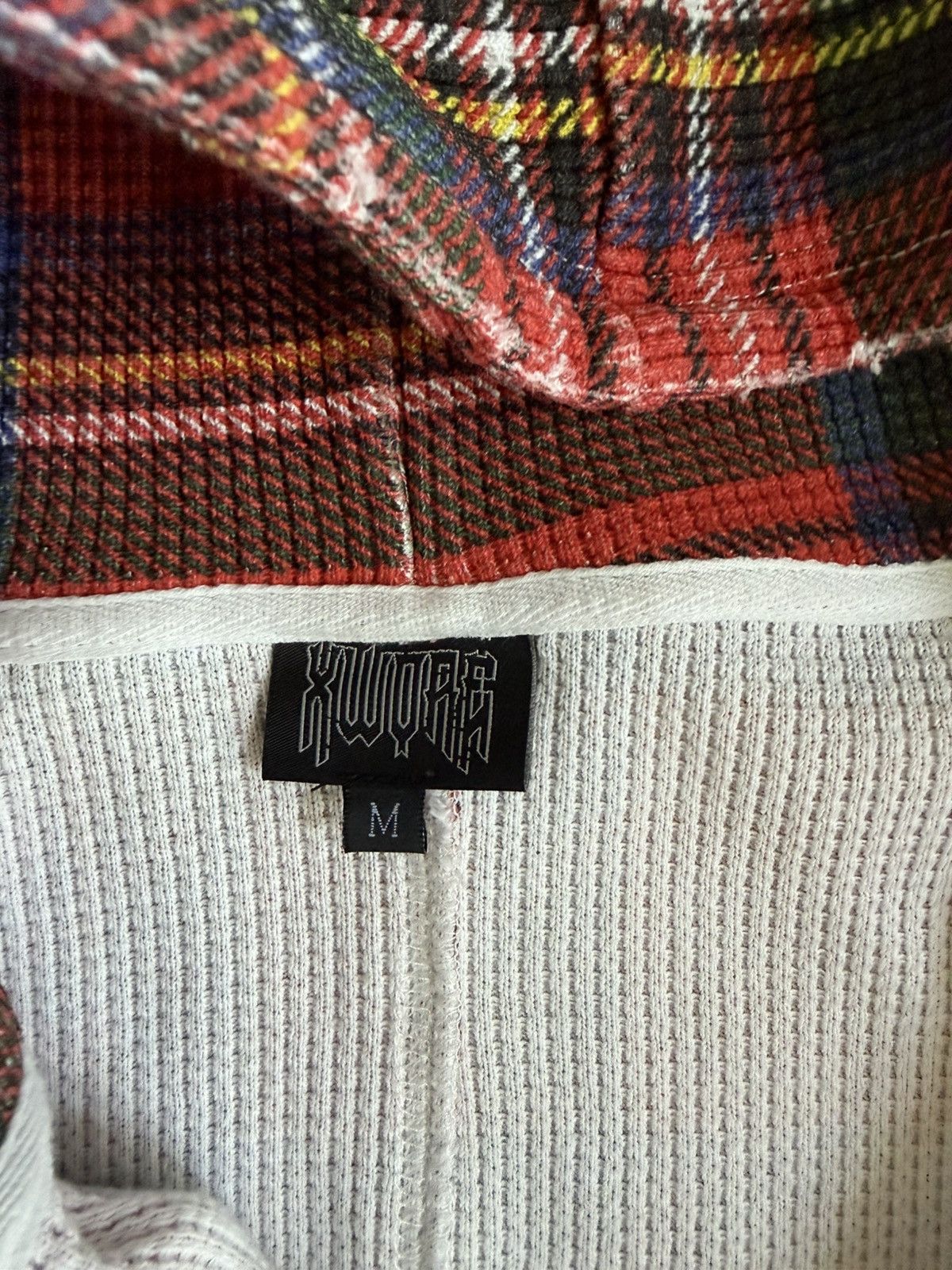 Other XWORE Red plaid waffle knit zip up Size US M / EU 48-50 / 2 - 5 Thumbnail