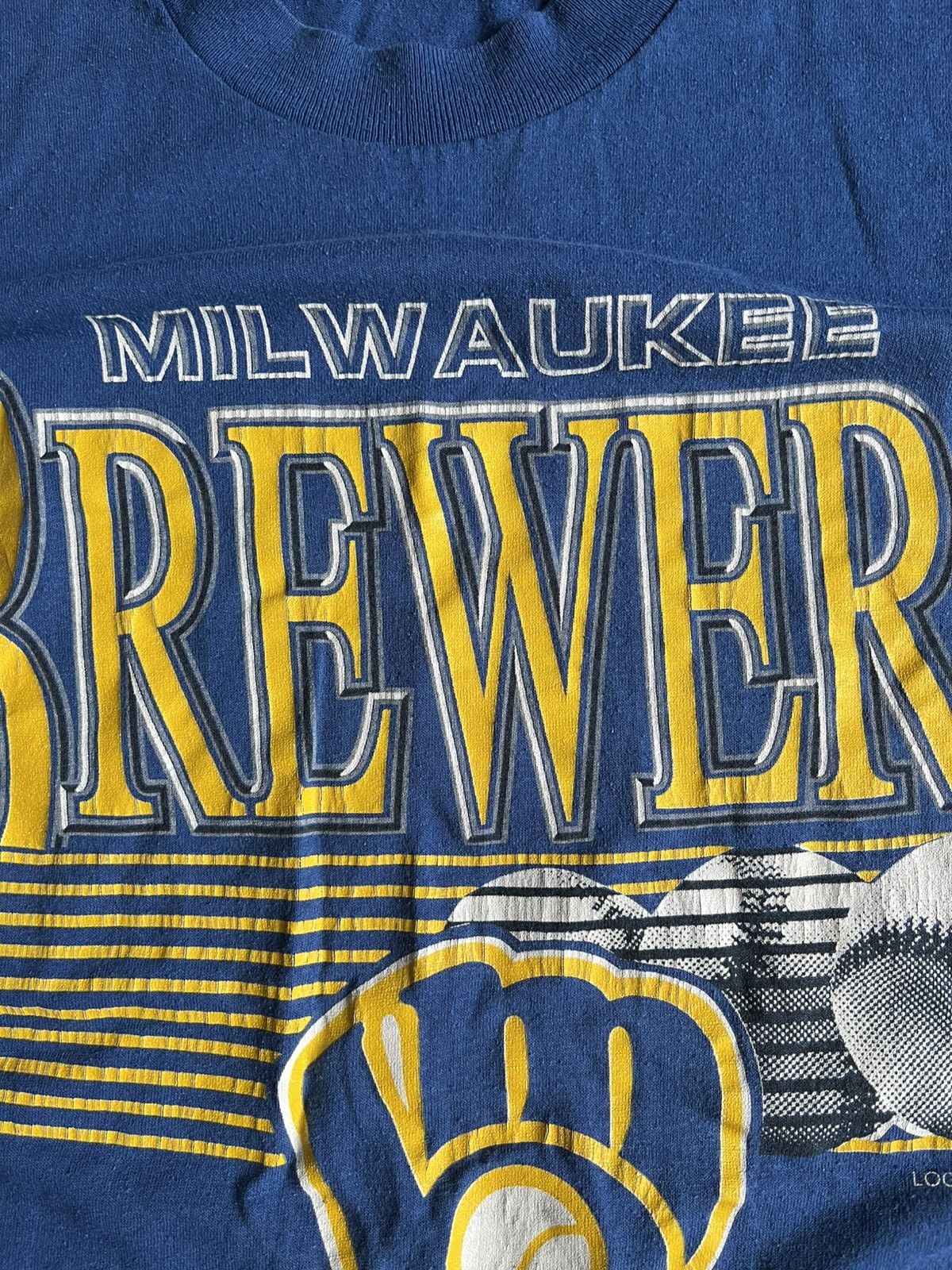 Logo 7 × MLB × Vintage Vintage 90s Logo 7 Milwaukee Brewers 1991 MLB Single Stitch Size US XL / EU 56 / 4 - 4 Thumbnail