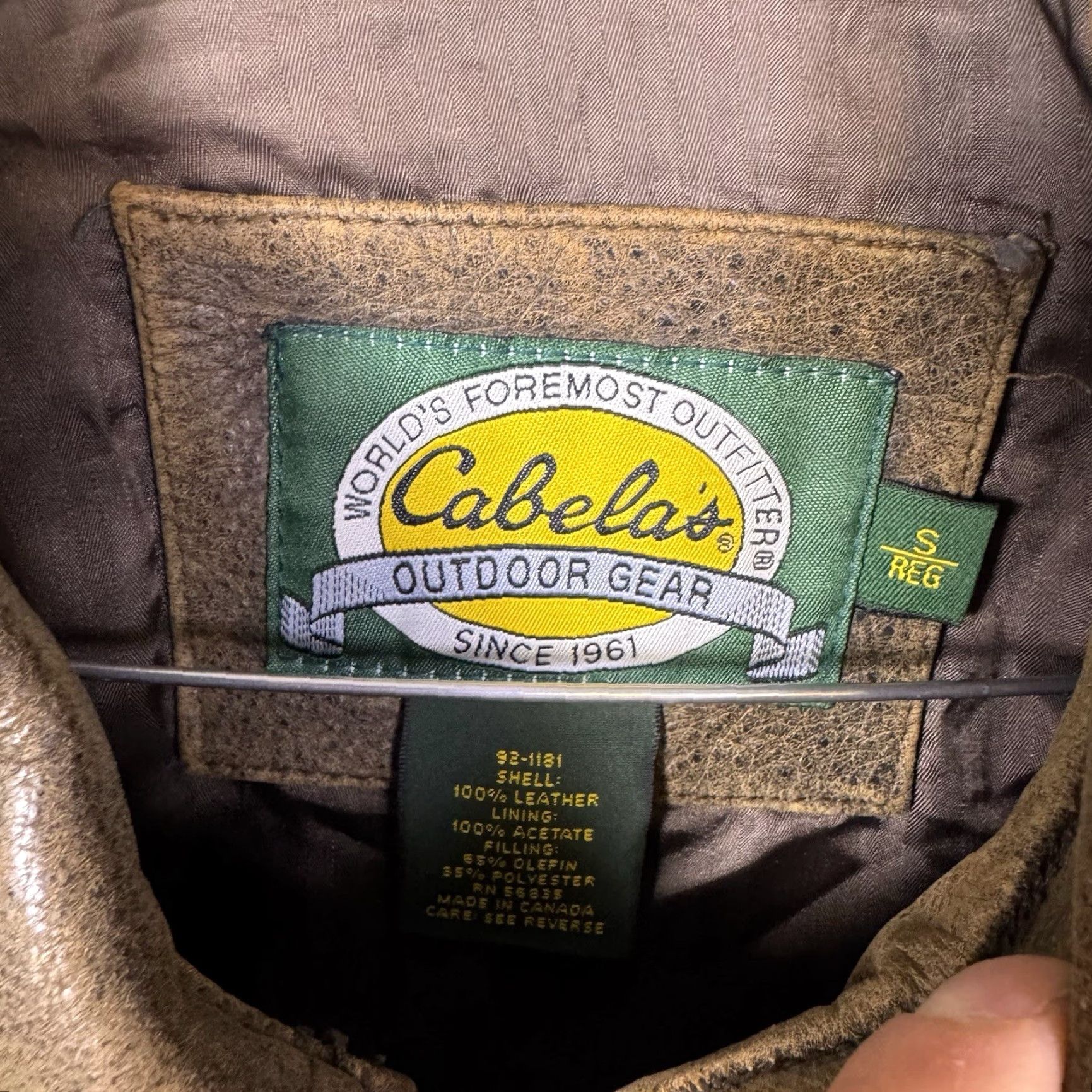 Vintage Cabela's Leather Jacket Mens S Bomber Coat A2 Style Flight Flyer Vintage Canada Jacket Size US S / EU 44-46 / 1 - 5 Thumbnail