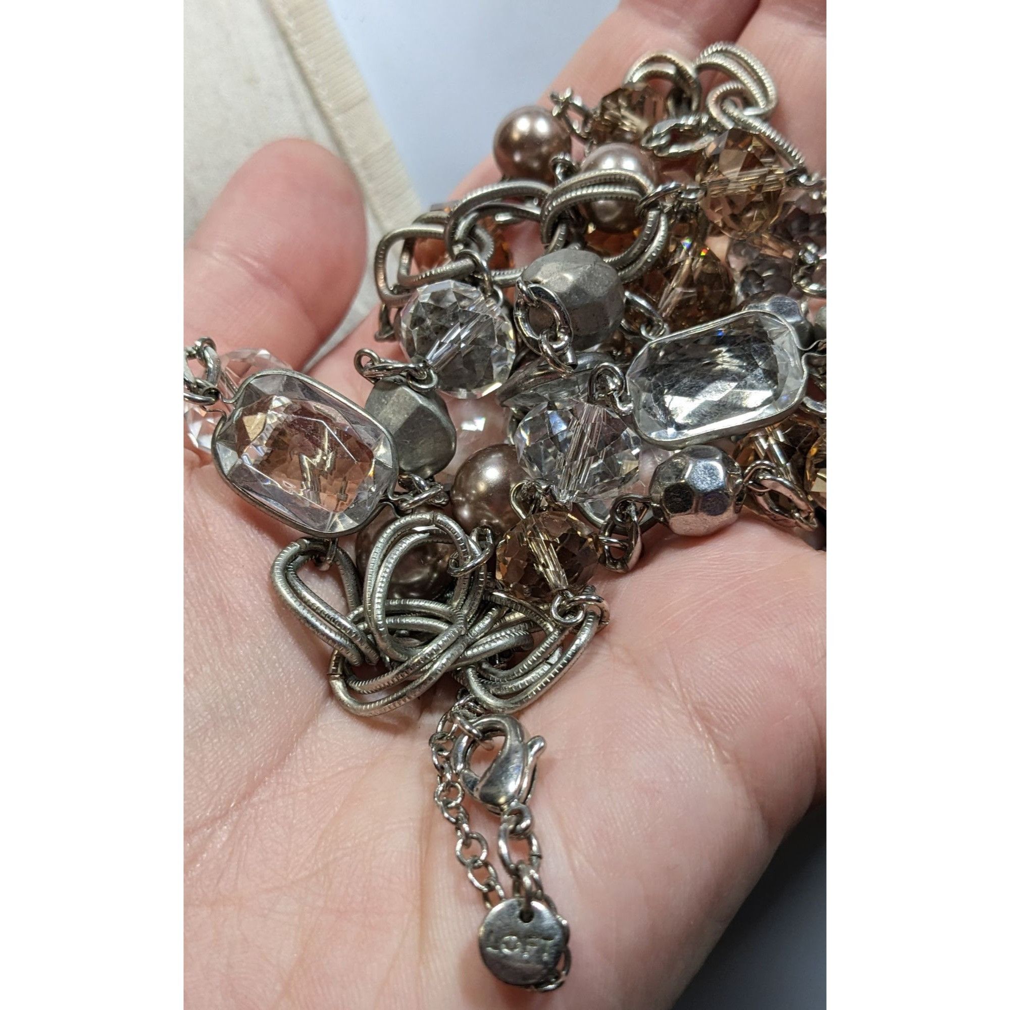 Loft Loft Crystal And Faux Pearl Opera Necklace Size ONE SIZE - 4 Thumbnail