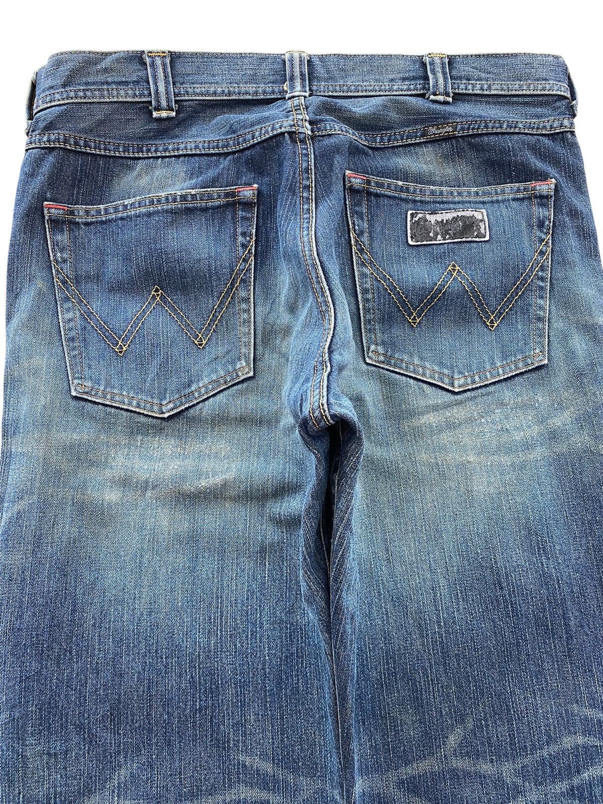 Wrangler Wrangler Faded Blue Wash Whiskered Straight Leg Style Jeans Size US 36 / EU 52 - 4 Thumbnail