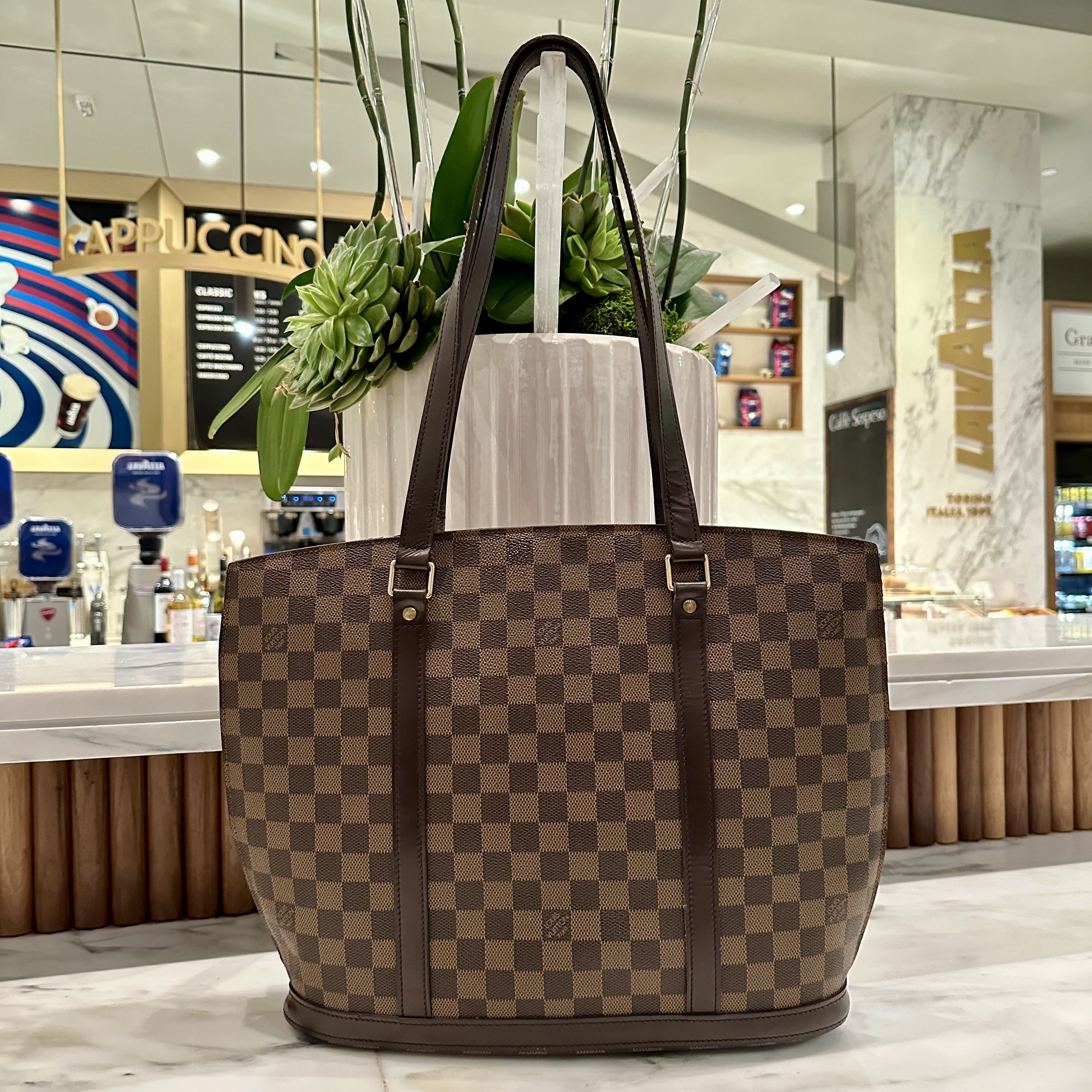 image of Louis Vuitton Babylone Special Order Damier Ebene Tote in Brown, Women's
