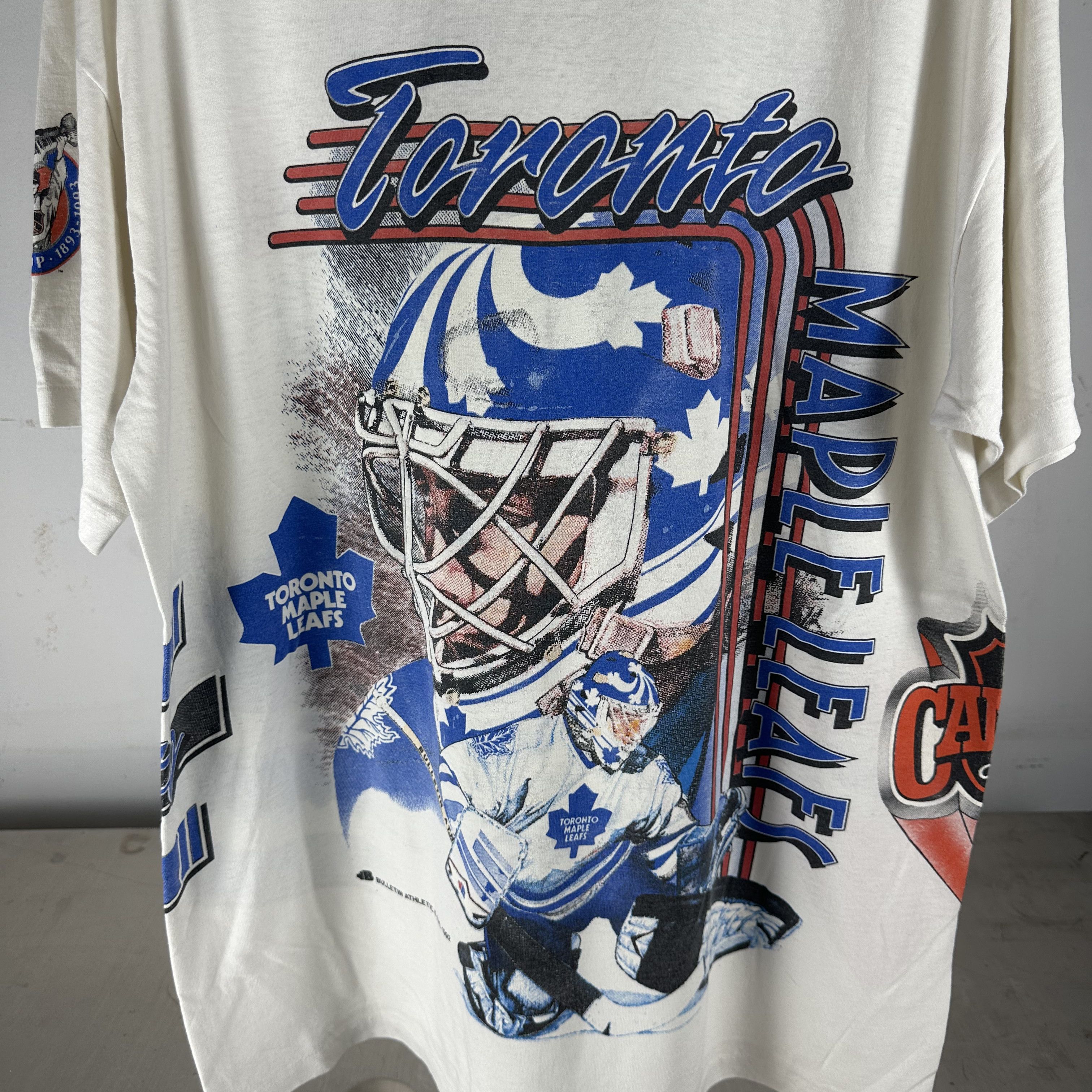 Vintage ​1992 Toronto Maple Leafs Bulletin Athletic NHL AOP​ T-Shirt Size US XL / EU 56 / 4 - 2 Thumbnail