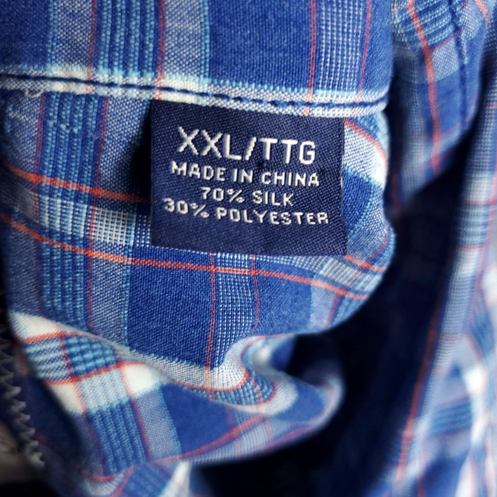 Tommy Bahama Tommy Bahama Shirt Mens 2XL Blue Plaid Silk Button Up Short Sleeve Size US XXL / EU 58 / 5 - 6 Thumbnail