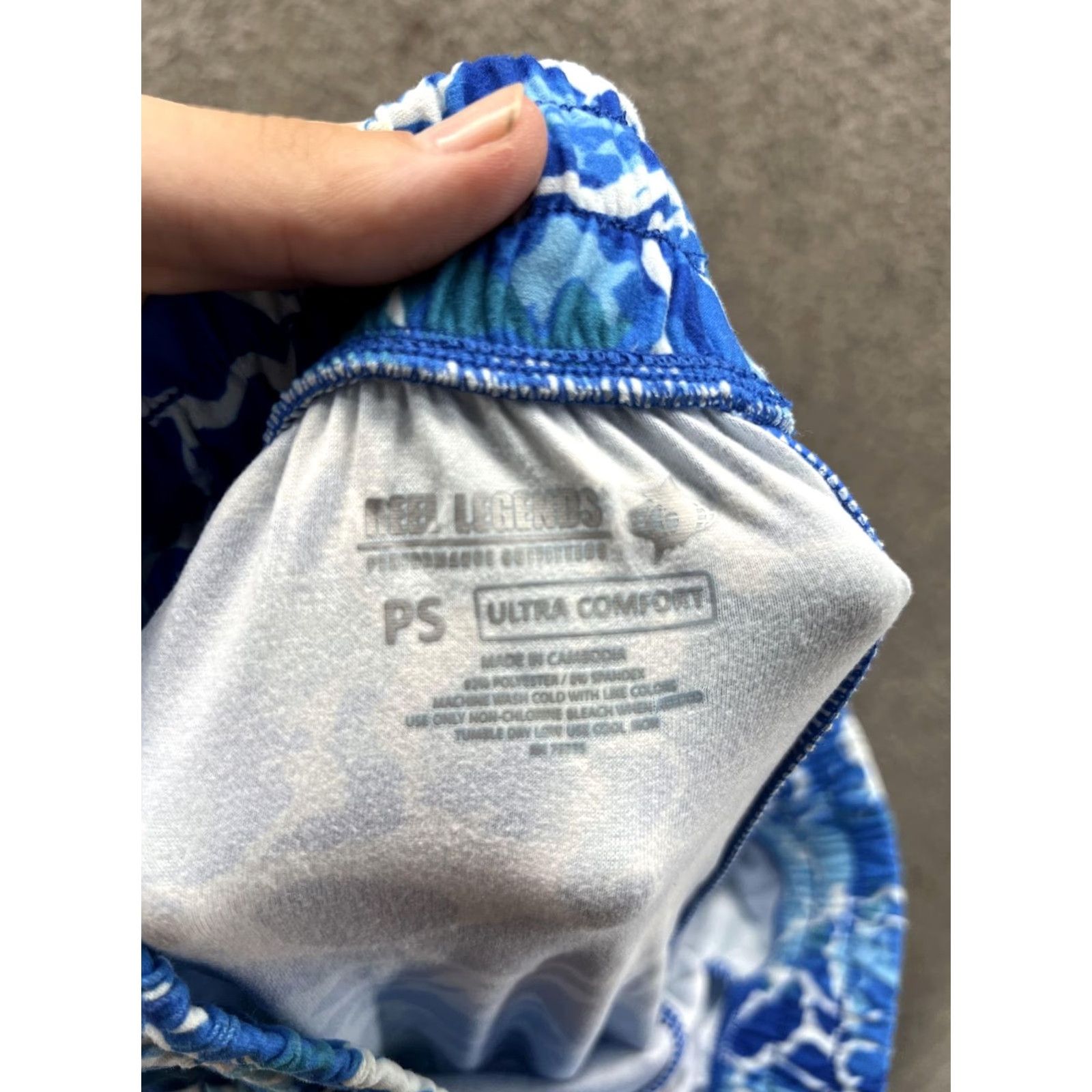 Vintage Reel Legends Sweatpants Womens PS Petite Blue Camo Drawstring Beach Wide Leg Pants Size 28" / US 6 / IT 42 - 2 Thumbnail