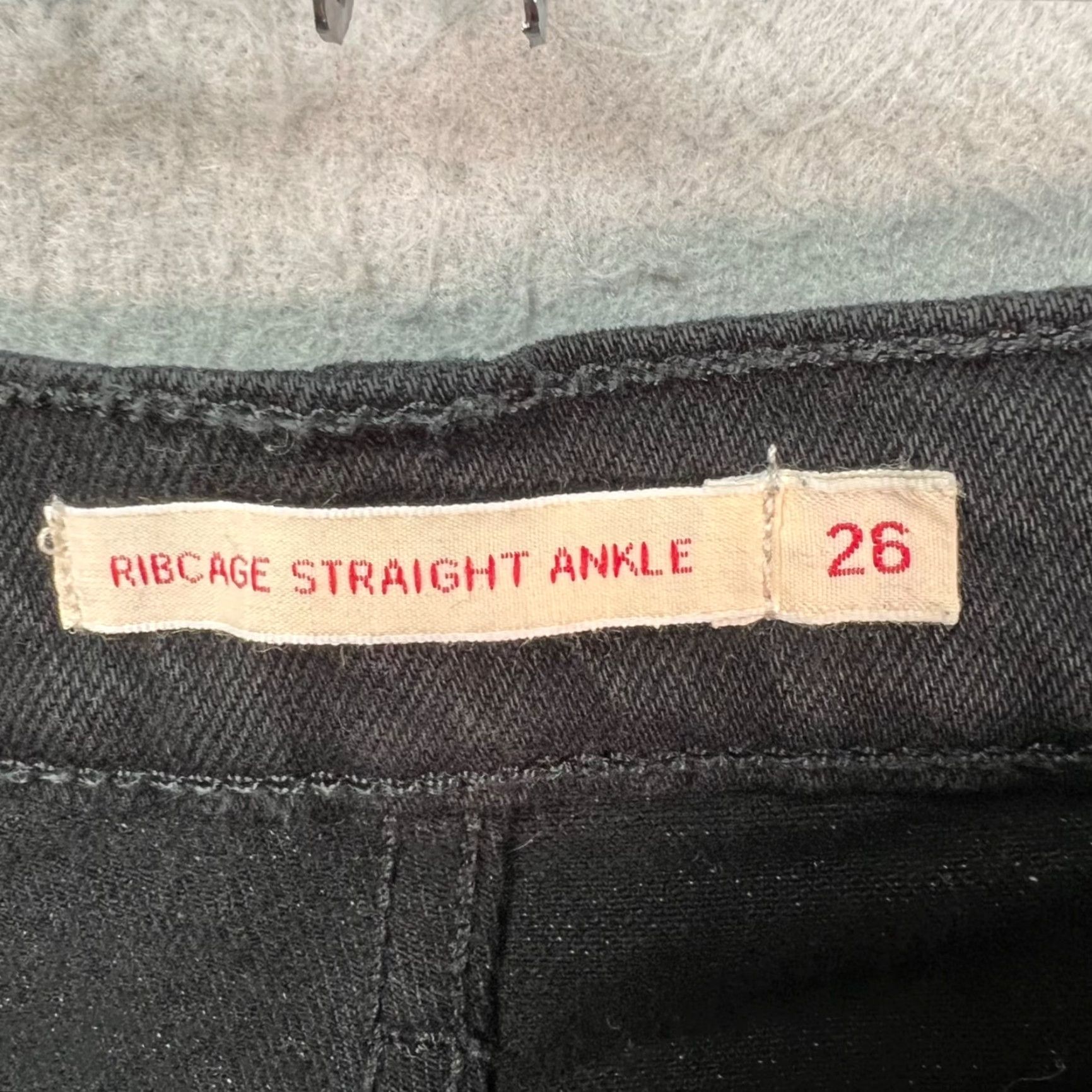 Levi's Levi's Womens Jeans Black 26 x 27 Ribcage High Rise Ankle 5-Pocket Denim Shirt/Jeans Size 26" / US 2 / IT 38 - 3 Thumbnail