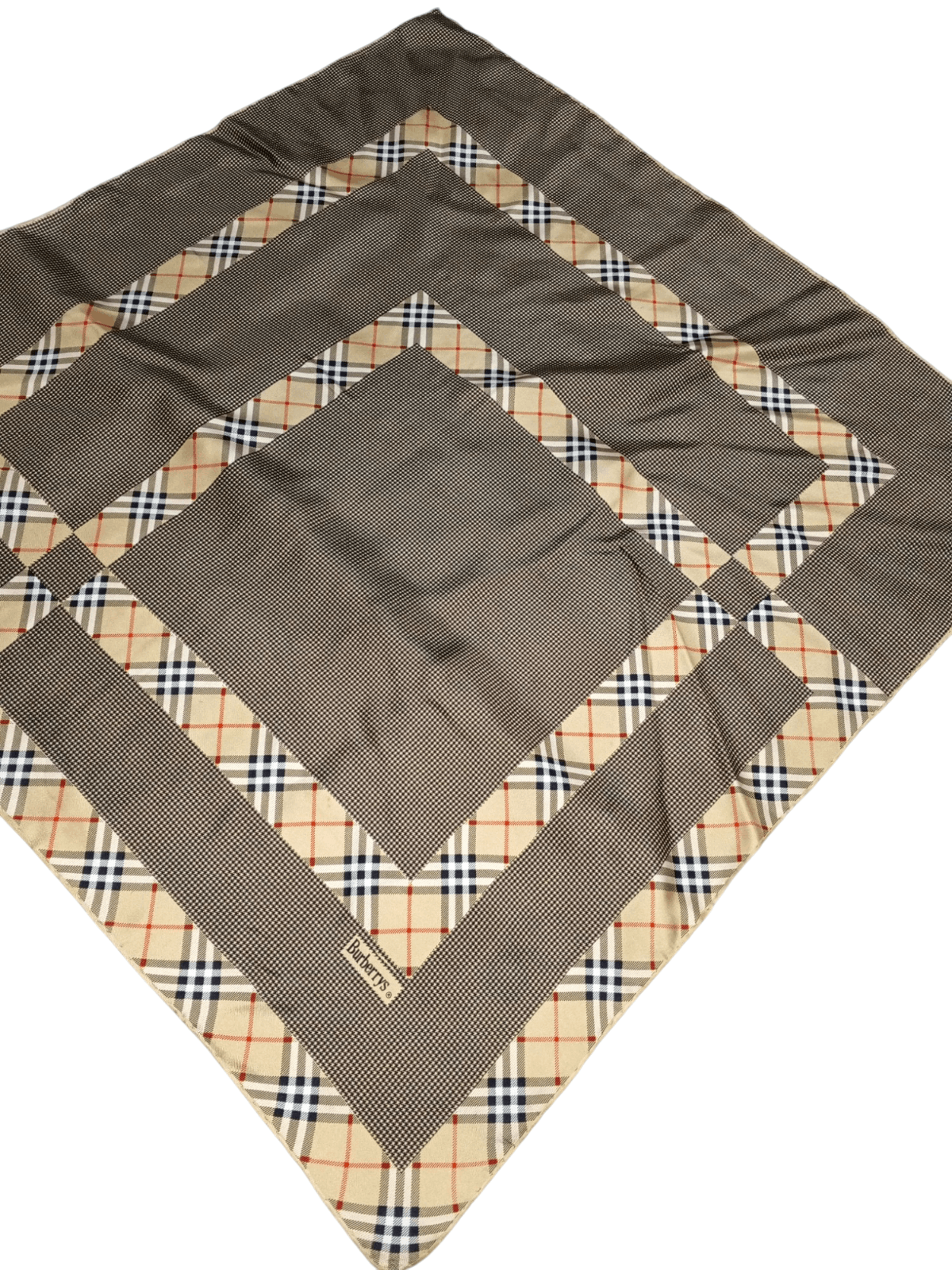 Burberry BURBERRY BB LONDON Vintage Novacheck Plaid Silk Scarf Size ONE SIZE - 3 Thumbnail