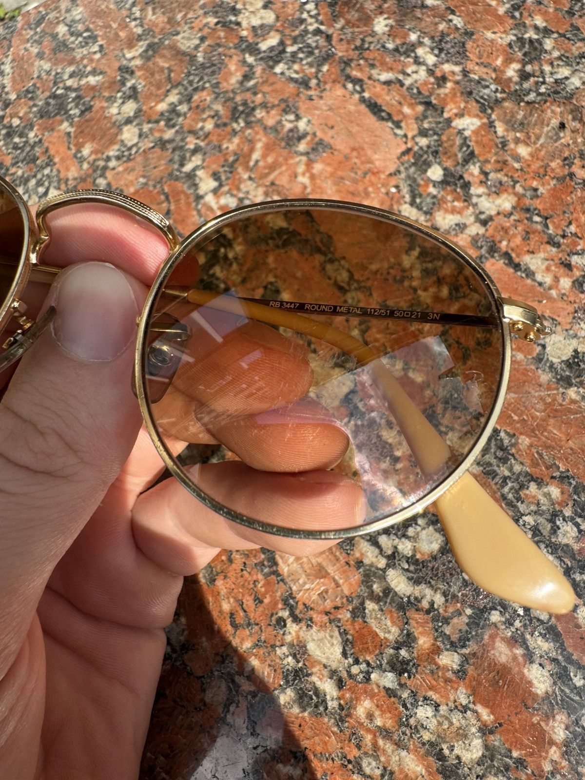 RayBan Ray Ben Sunglasses Metal Gold Frame Brown Gradient Size ONE SIZE - 9 Thumbnail