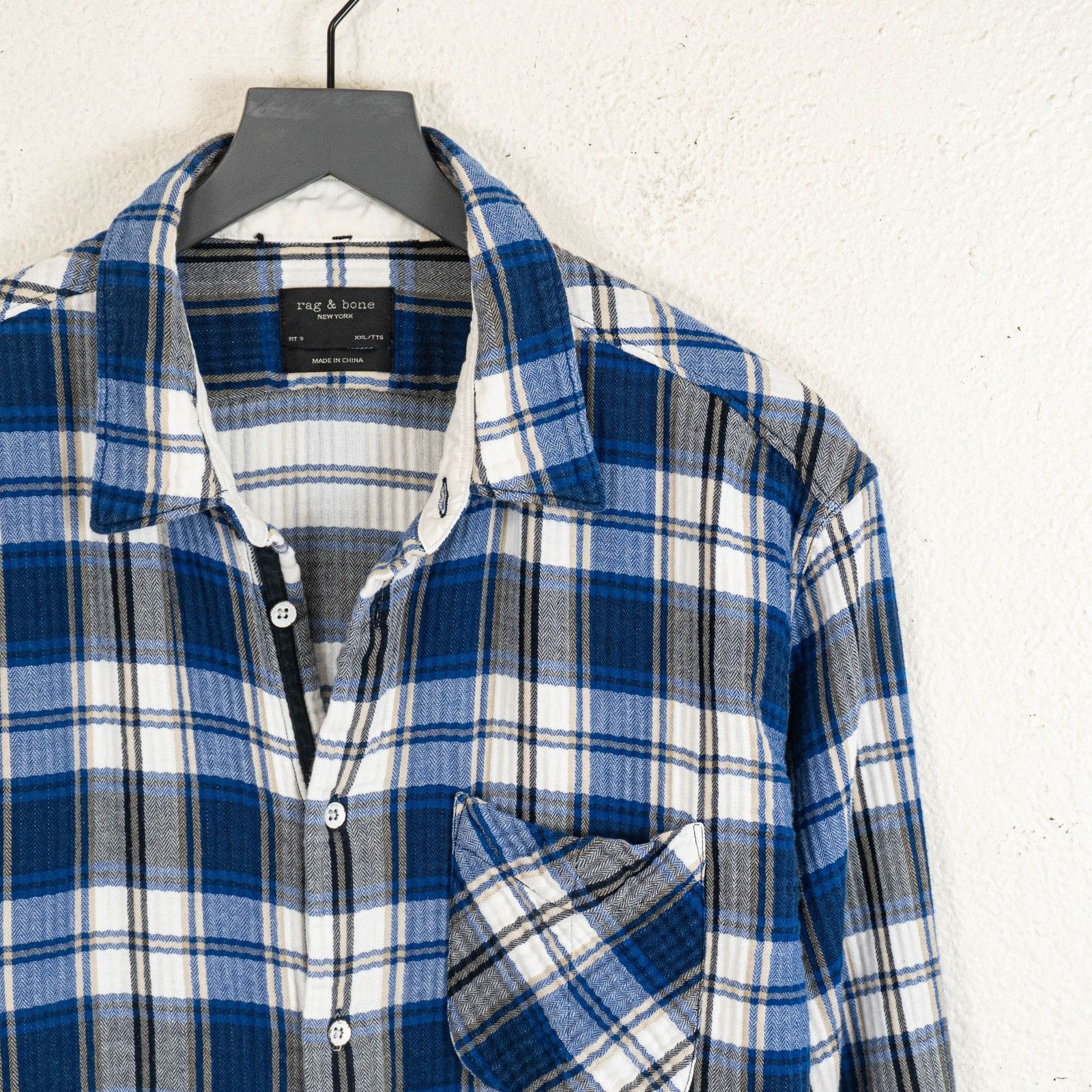 Rag & Bone Rag & Bone NY Fit 3 Button up Shirt Blue Plaid cotton 2XL Size US XXL / EU 58 / 5 - 5 Thumbnail