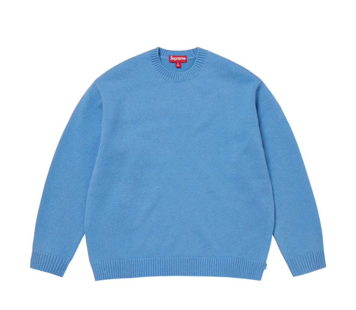 Supreme Supreme Angora Script Sweater Blue FW25 Size US L / EU 52-54 / 3 - 2 Thumbnail